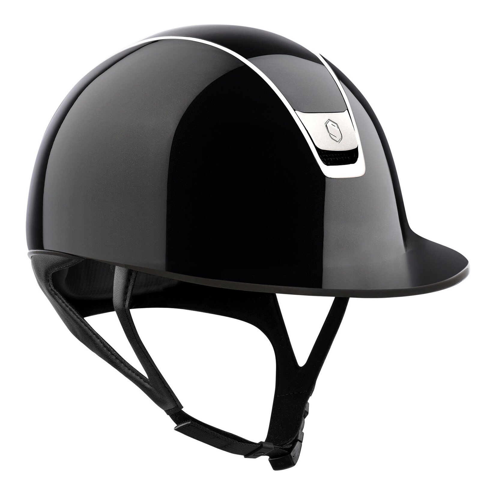 Samshield 2.0 Samshield Shadow Glossy Helmet w/ Black Chrome Trim & Blazon, Sold as a kit with coordinating liner (sold separately).