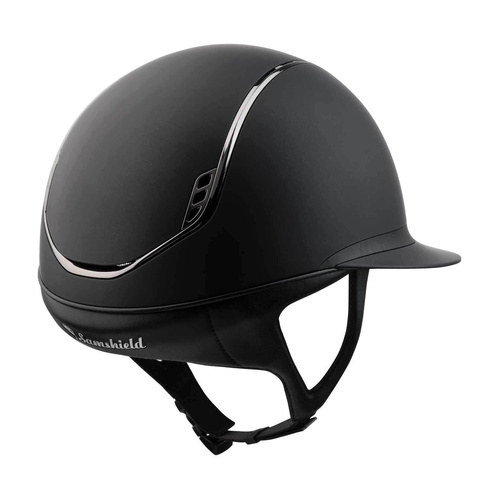 Samshield 2.0 Samshield Miss Shield Shadowmatt Helmet w/ Black Chrome Trim & Blazon, Sold as a kit with coordinating liner (sold separately).