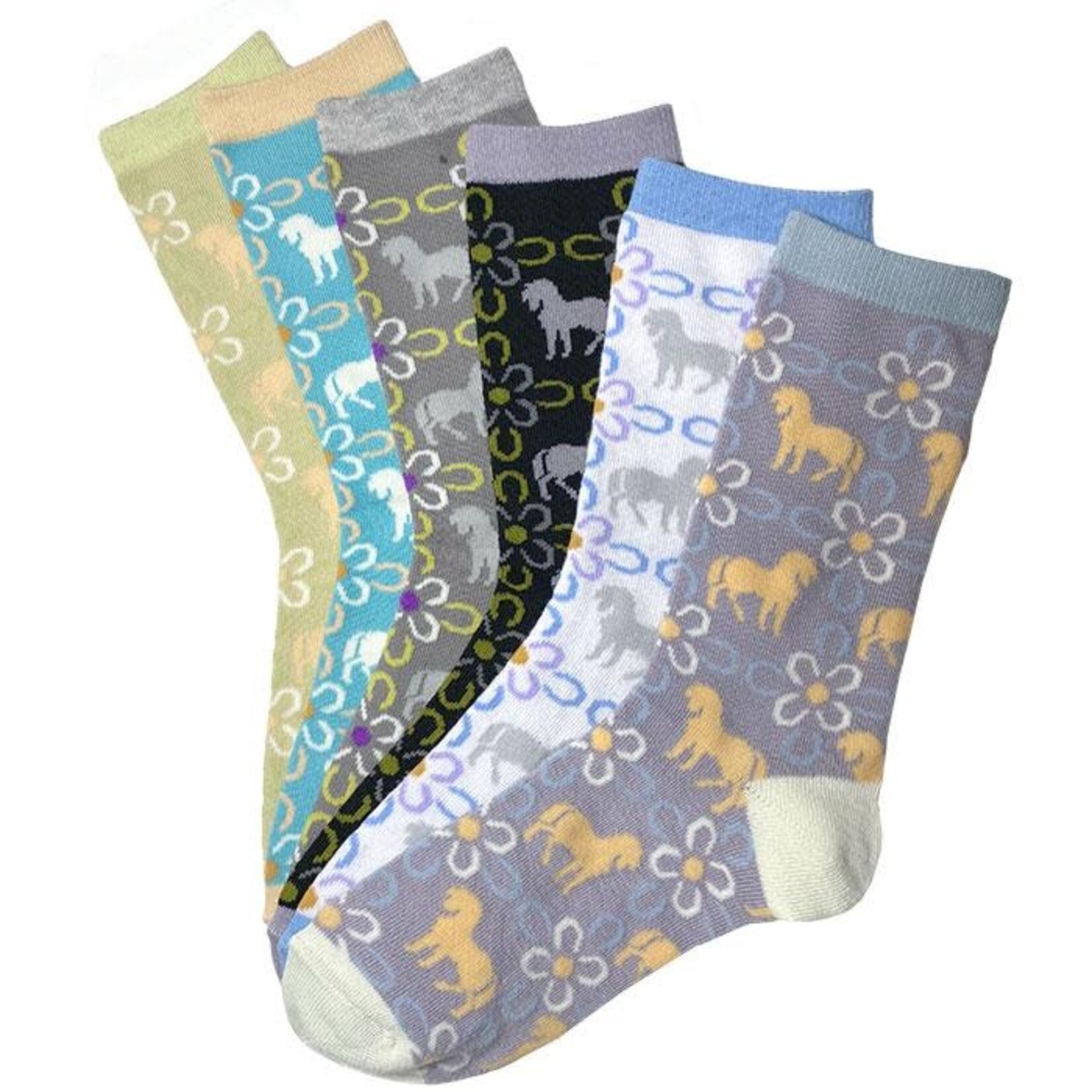 Kelley & Co Horseshoe Blossoms Adult Crew Sock