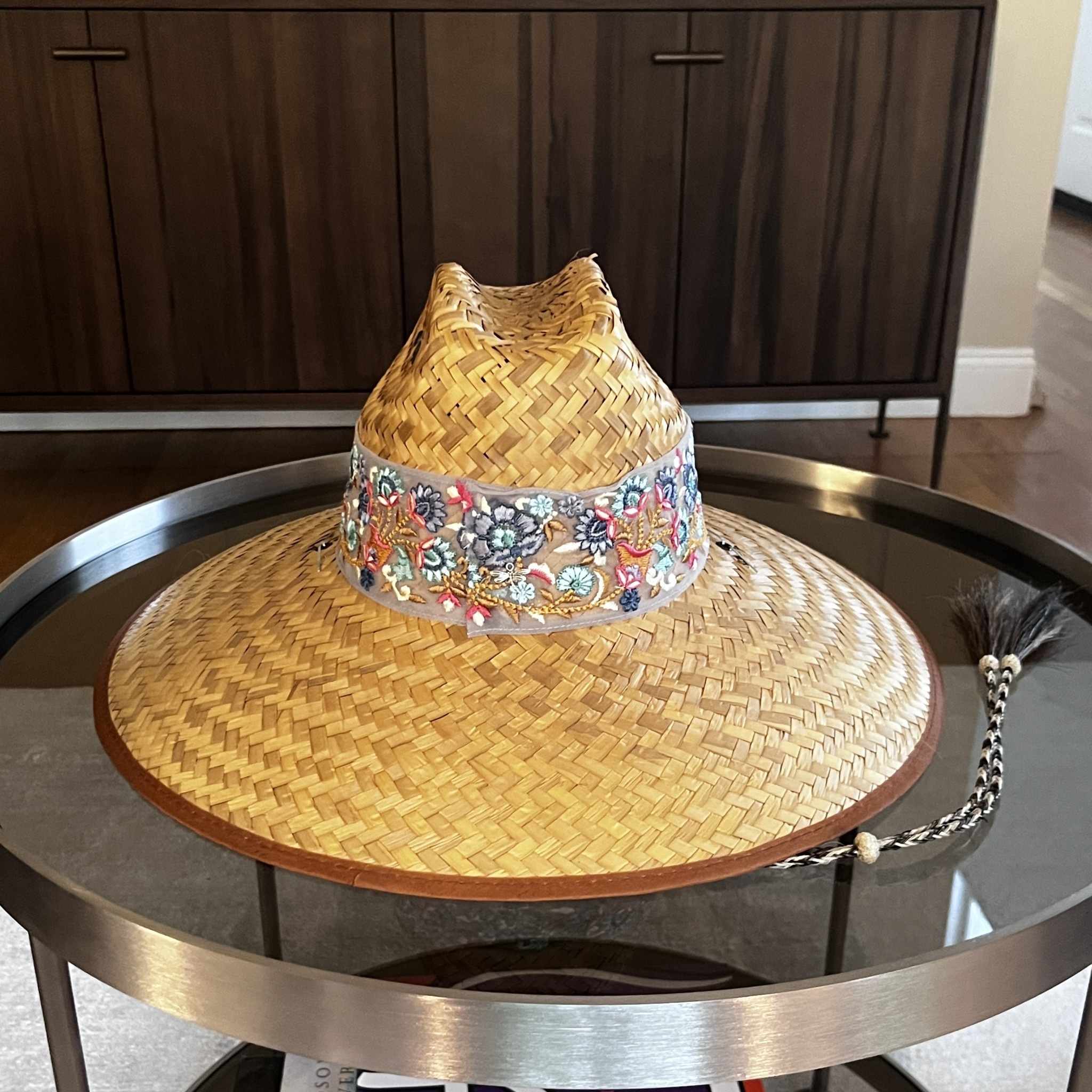 Sunflower and Dragonfly Custom Hat Dragonfly Designs Premium Sun Hat with Horse Hair hand  main image 4
