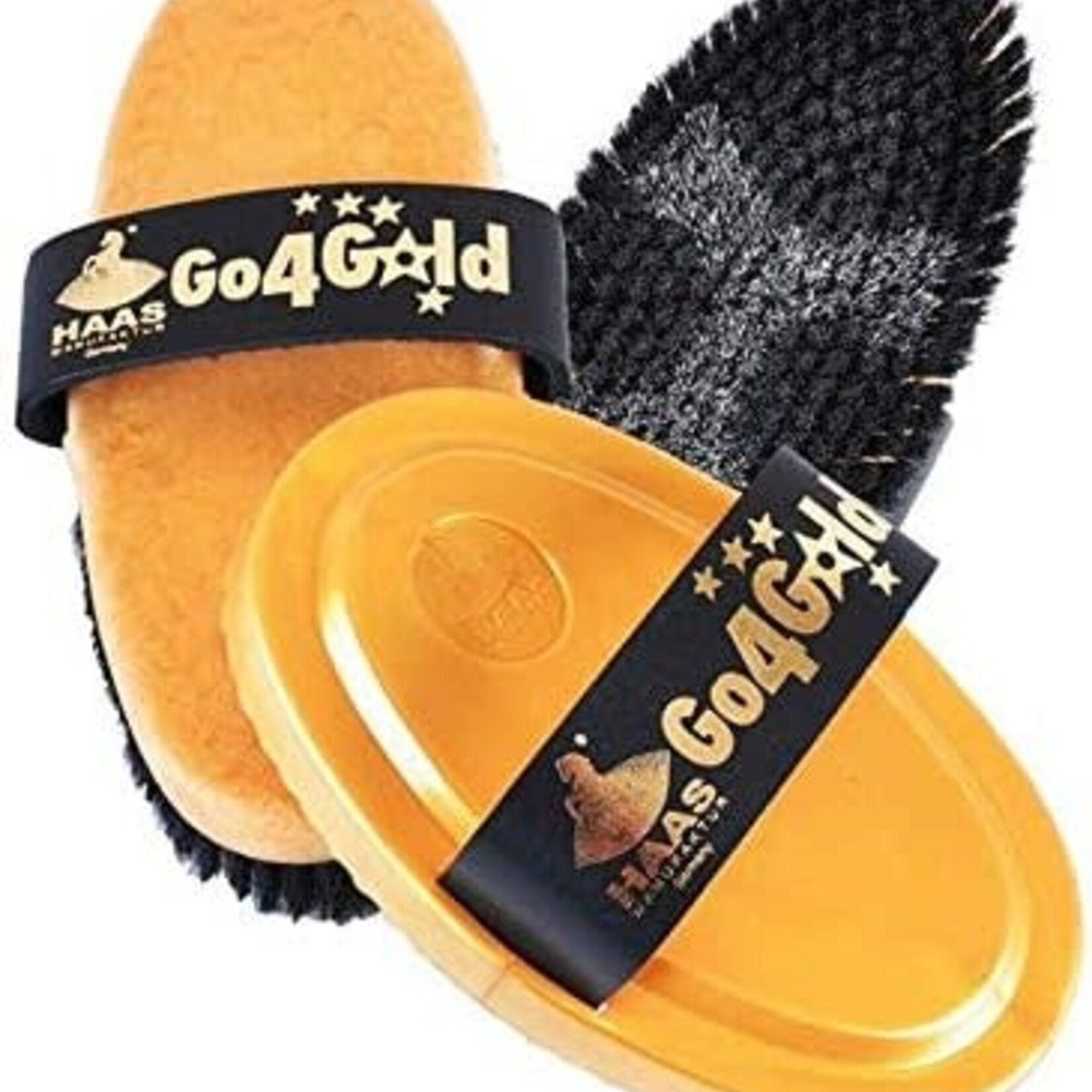 Haas HAAS Go4Gold Brush & Curry Set of 2 brushes, pic is to show top + bottom of brush
