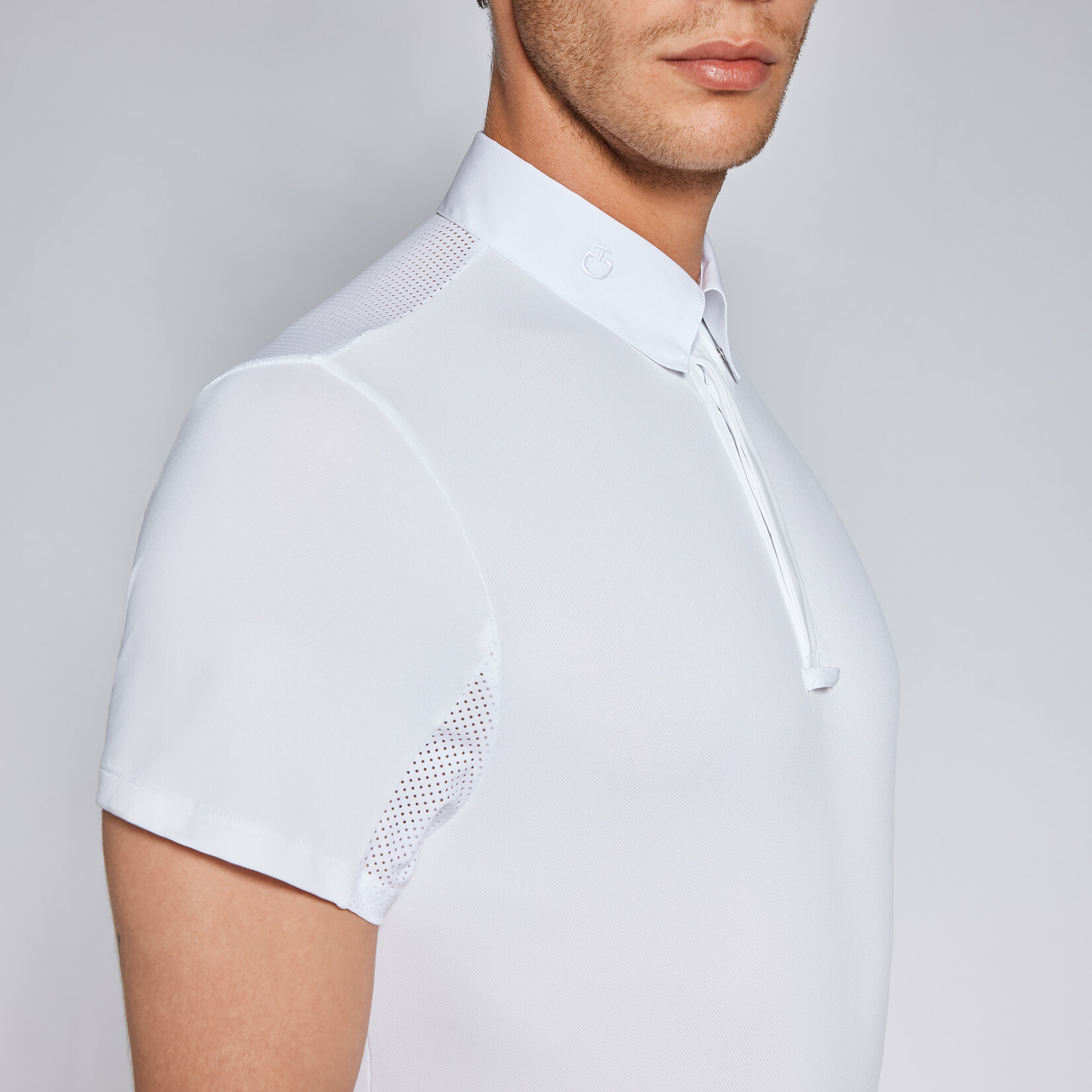 Cavalleria Toscana POU388 Cavalleria Toscana Men’s Tech Piquet Short Sleeve Button Competition Polo