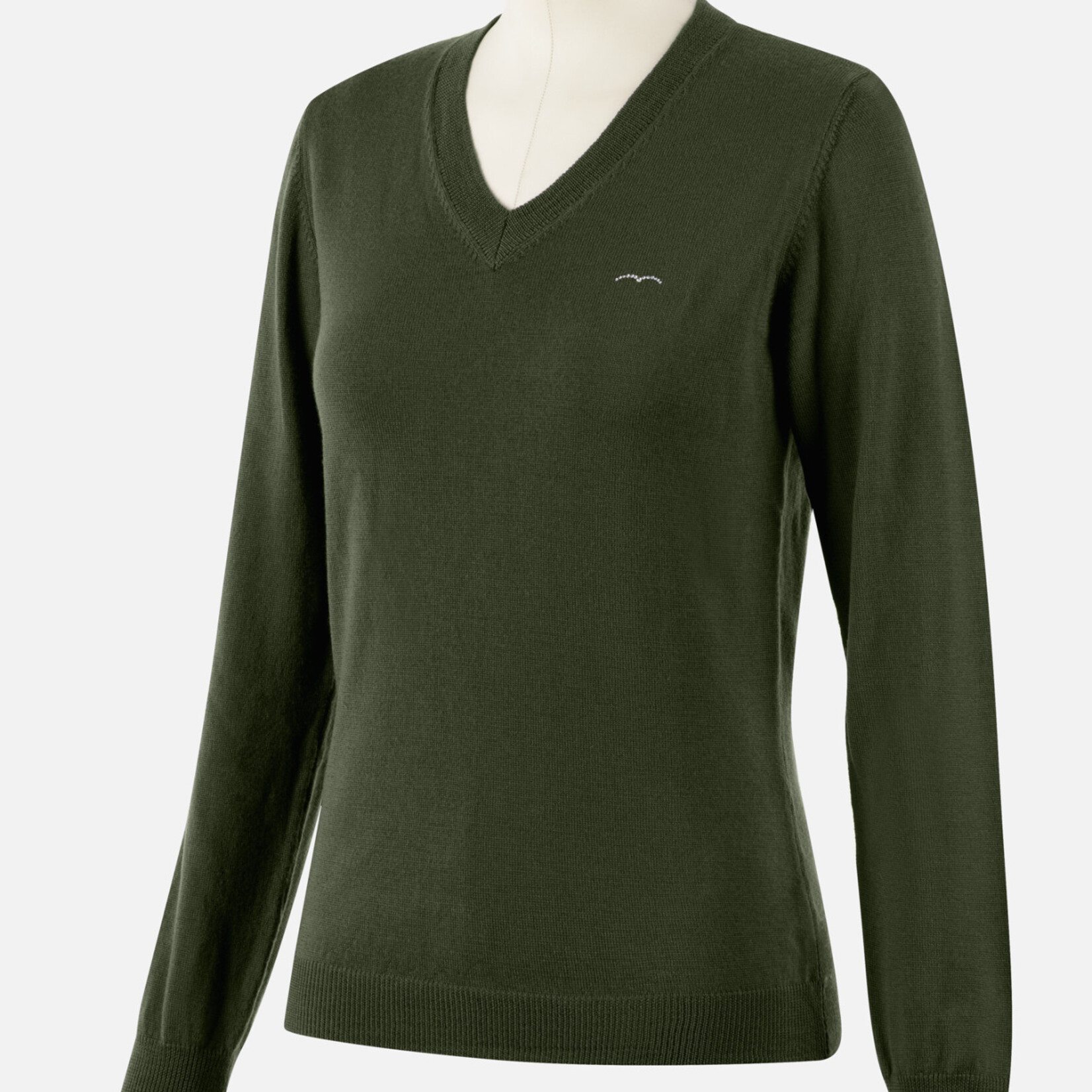 Animo Animo Smesh Women's V-neck pullover sweater in superfine Lane Merino Wool