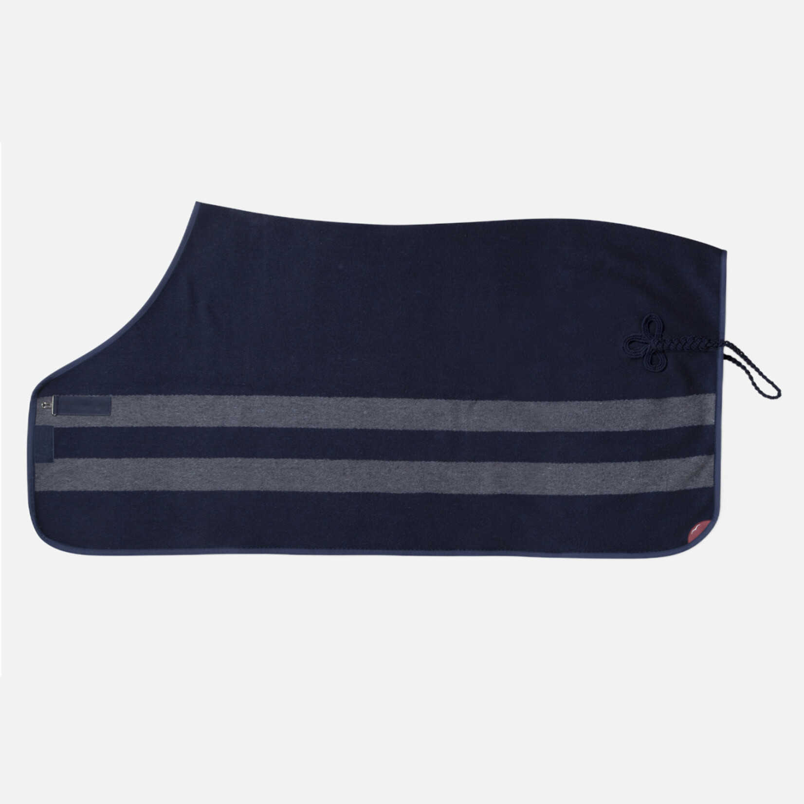 Animo Animo Jamaica Blanket Thick Melton Wool Dress Sheet with Tonal Trim and Solid Braided Hip Ornament and Tail Cord