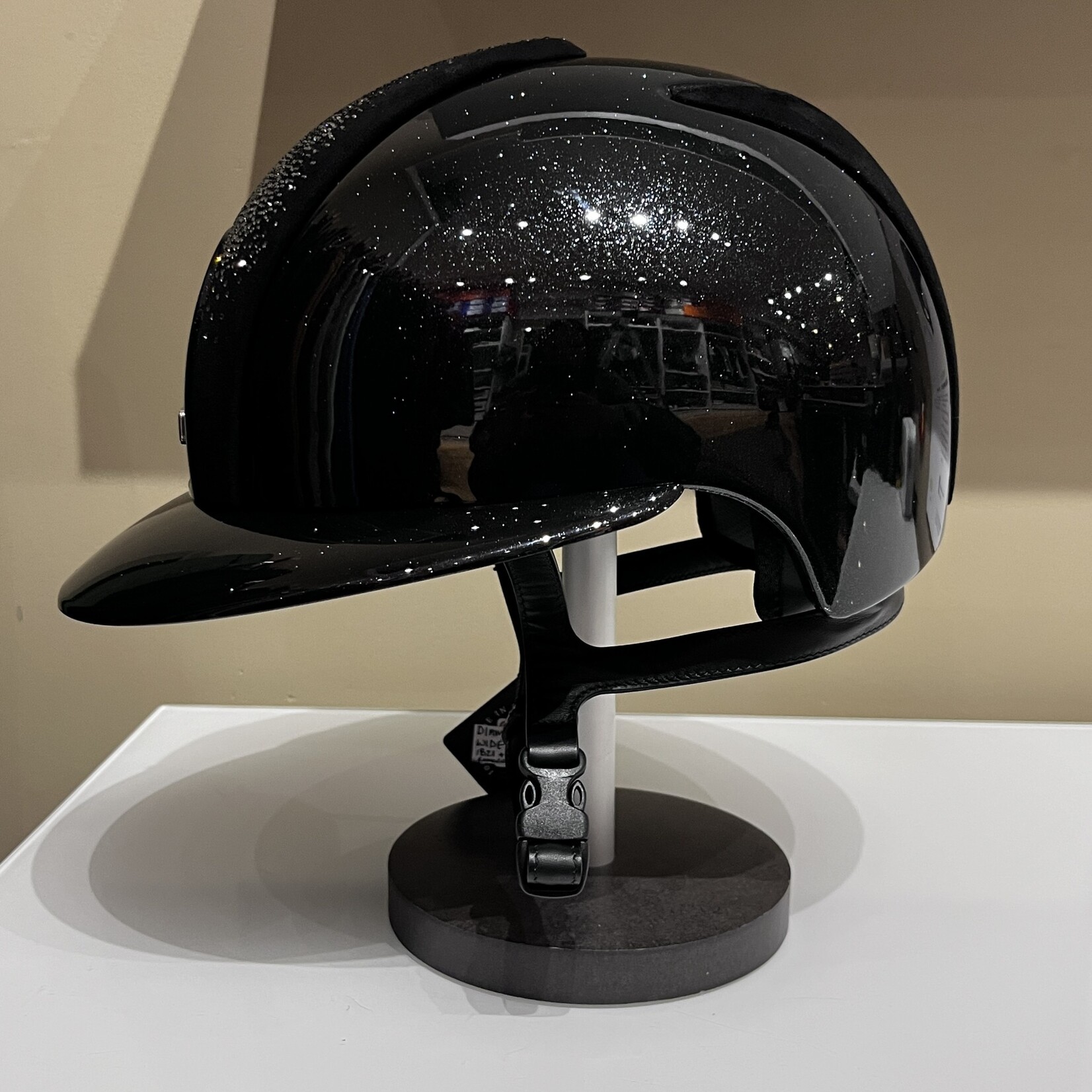 KEP KEP Custom Cromo 2.0 Wide Brim - Diamond Black Shell & Frame, Black Suede Front & Rear, Diamond Black Grid, Mirror Cromo Subgrid & Button, Black Chinstrap, Silver Shine Logo, Sold as a kit with coordinating liner (sold separately)
