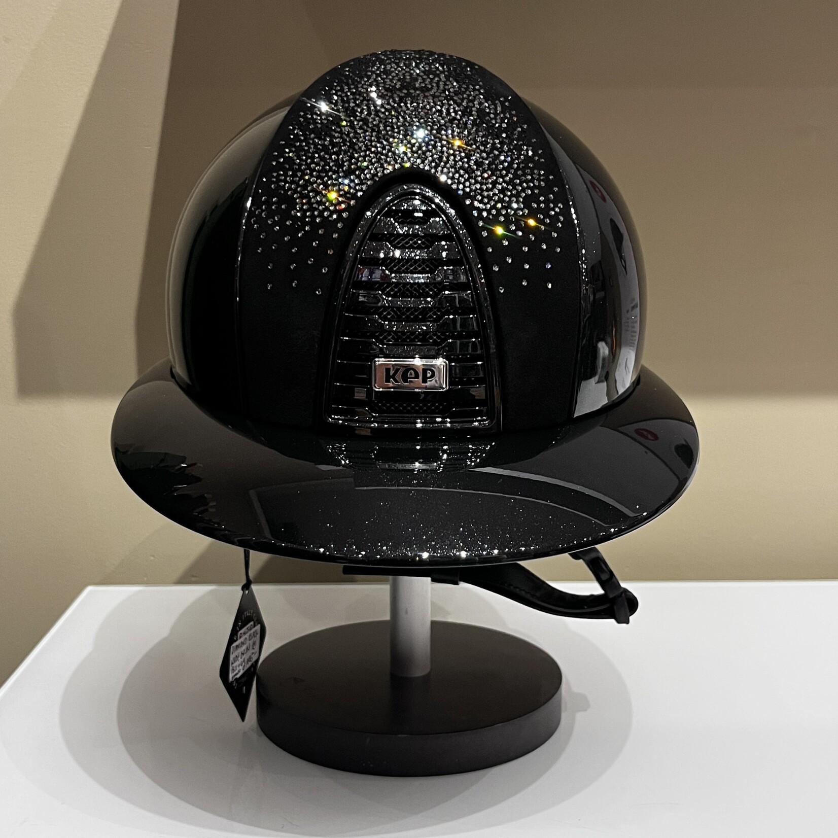 KEP KEP Custom Cromo 2.0 Wide Brim - Diamond Black Shell & Frame, Black Suede Front & Rear, Diamond Black Grid, Mirror Cromo Subgrid & Button, Black Chinstrap, Silver Shine Logo, Sold as a kit with coordinating liner (sold separately)