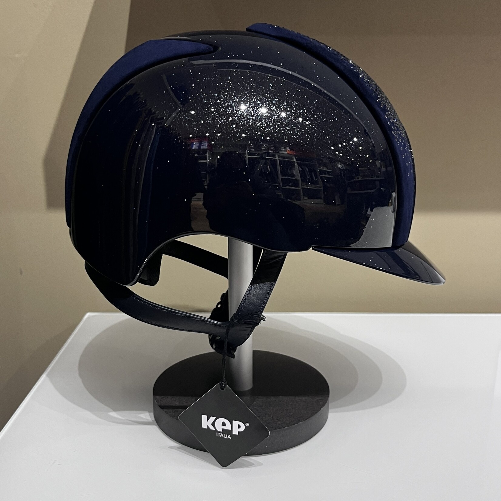 KEP KEP Custom Cromo 2.0 Diamond Blue - Diamond Blue Shell & Frame, Blue Suede Front, Blue Suede Rear, Mirror Chrome Subgrid, Blue Chinstrap, Silver Shine Logo, Sold as a kit with coordinating liner (sold separately) 
