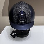 KEP KEP Custom Cromo 2.0 Textile Blue - Textile Blue Shell, Polish Blue Frame & Grid, Klimt Fabric Front, Mirror Chrome Subgrid & Button, Taupe Chin Strap, Silver Shine Logo, Sold as a kit with coordinating liner (sold separately) 