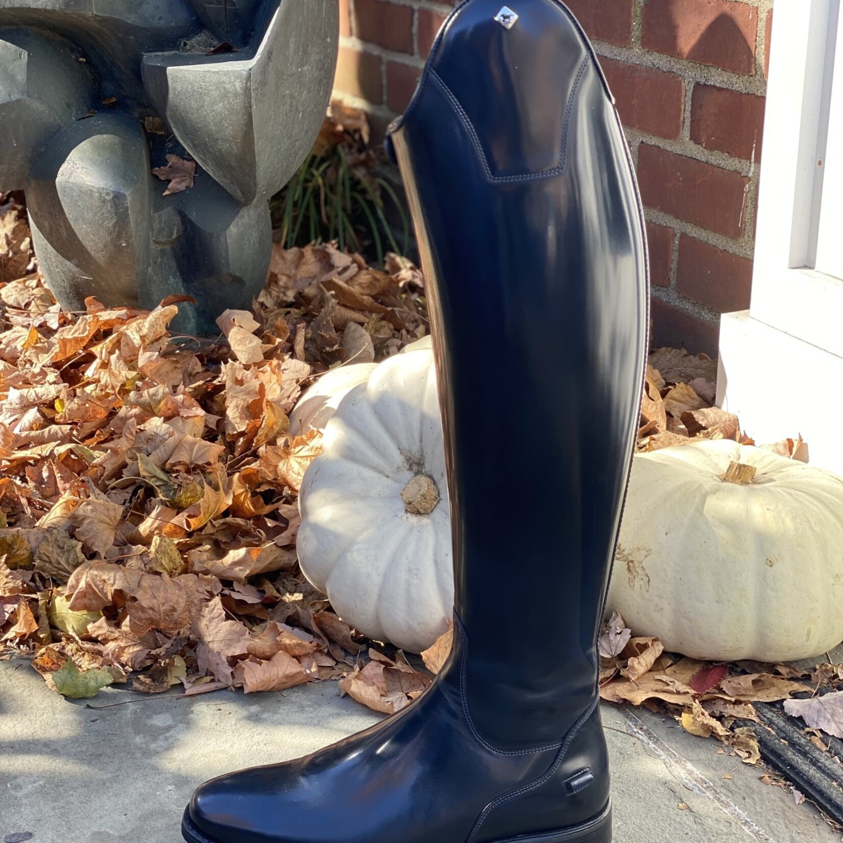 DeNiro DeNiro Bellini Custom Dressage Boot- styled ankle & 'comfy' stiffness- Brushed Blue, G17 Brushed Blue Top, Spur Studs, 41 MA M