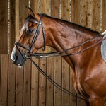 Dy'on WO08A Dy’on Working Collection Draw Reins 1/2” with Buffalo Leather and Removable Girth Loop and Steel Buckles