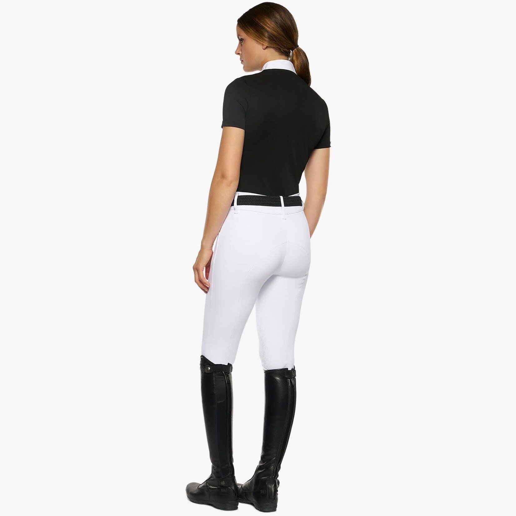 Cavalleria Toscana POD290 Cavalleria Toscana Women's Jersey Pique Contour S/S Button Competition Polo