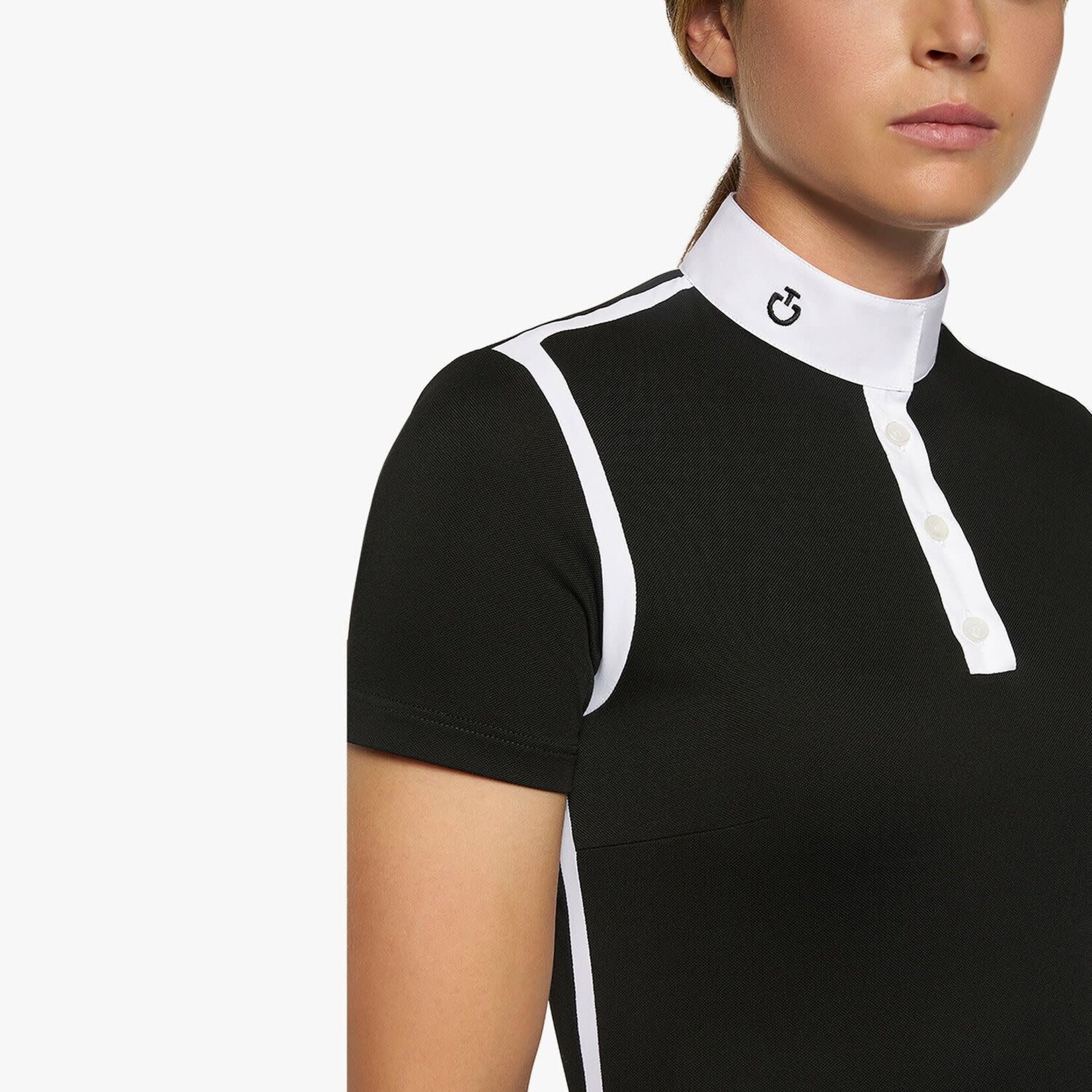 Cavalleria Toscana POD290 Cavalleria Toscana Women's Jersey Pique Contour S/S Button Competition Polo