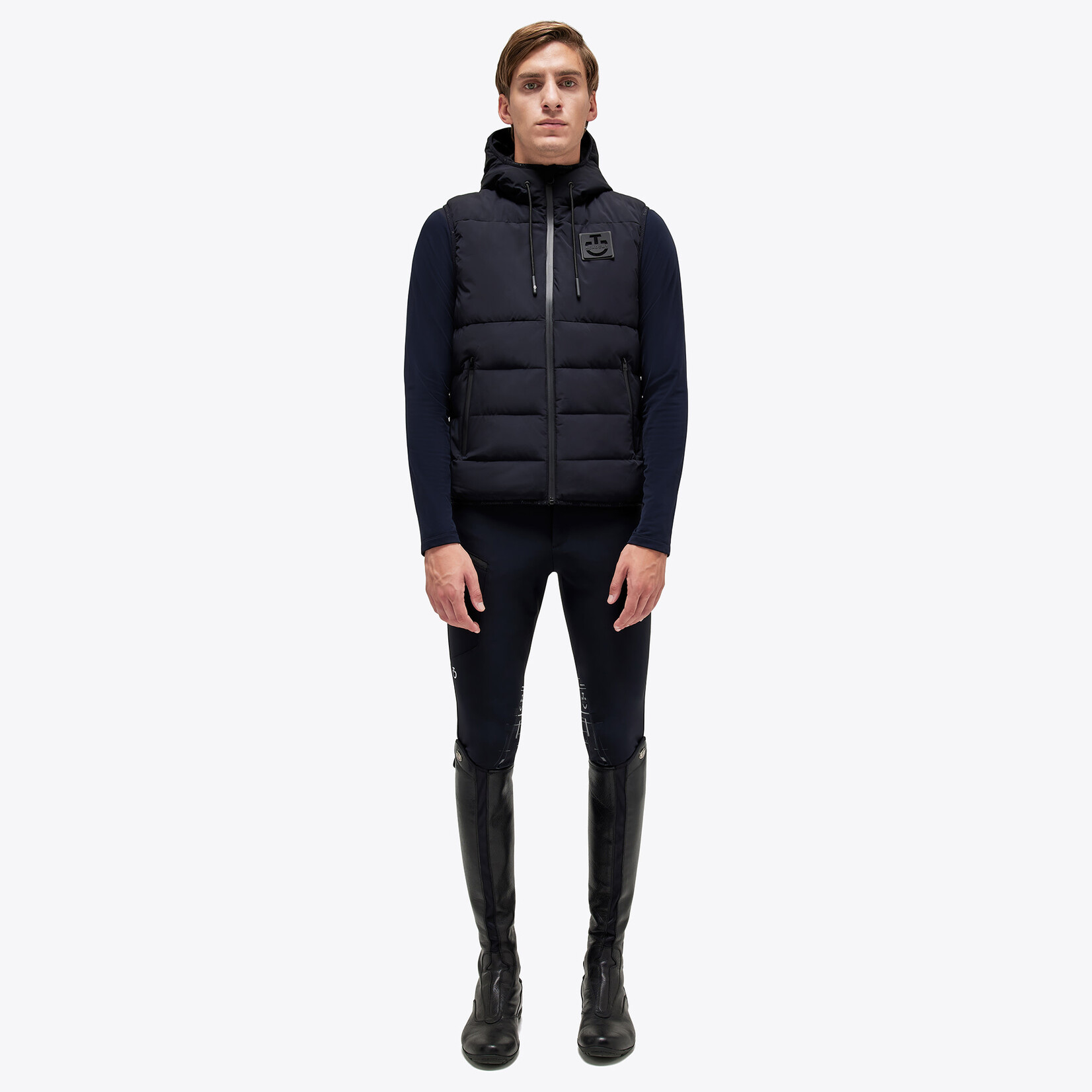 Cavalleria Toscana GLU283 CT Academy Men's Padded Nylon Stretch Puffer Vest