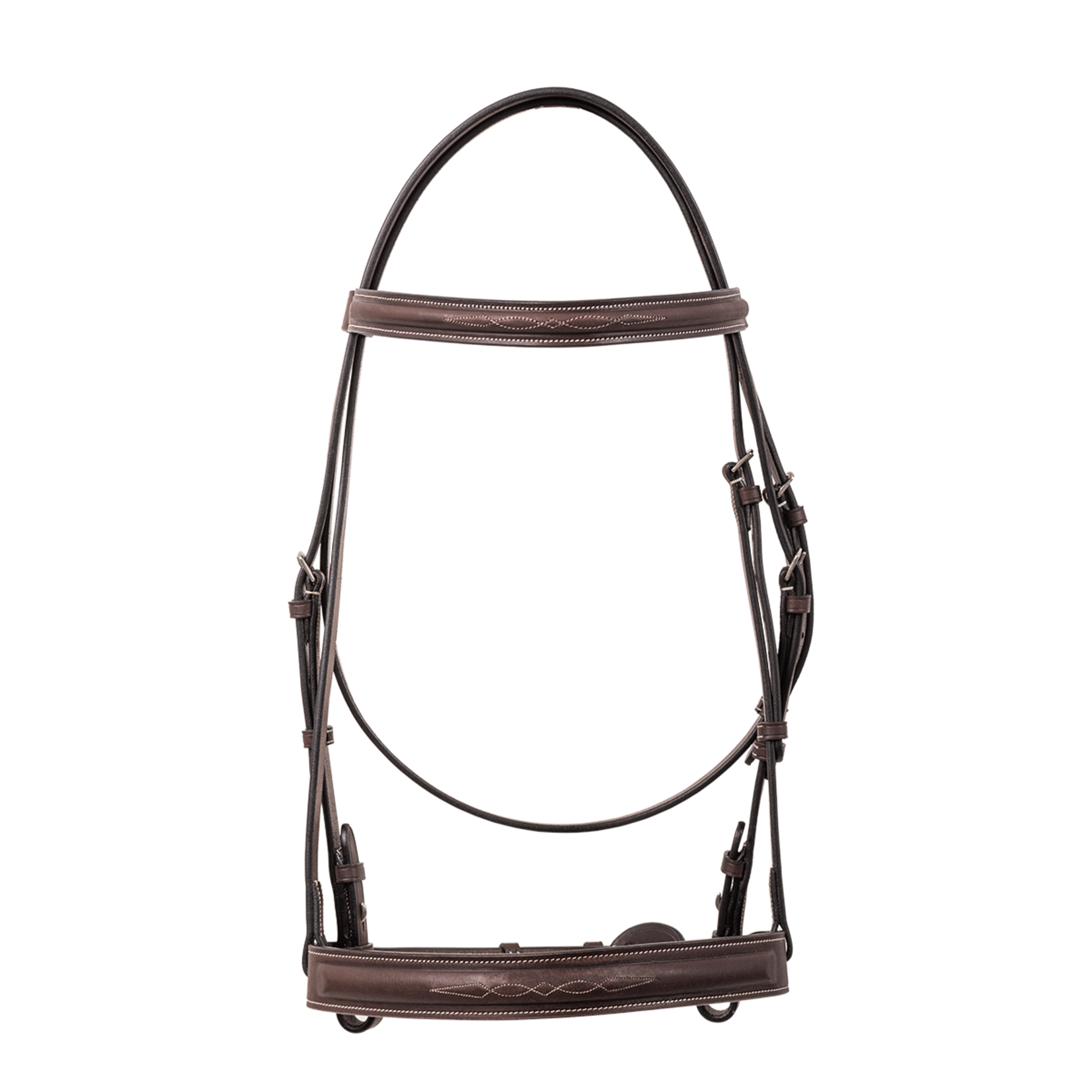 Butet BRS03 SMOOTH Butet Hunter Bridle Padded Wide noseband, Raised Fancy Stitched, Classic Crown Piece,  includes Bridle Bag