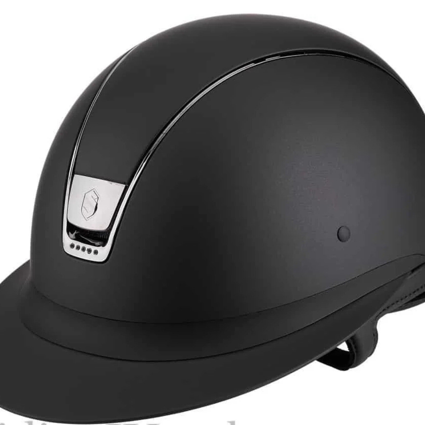 Samshield 1.0 Samshield Miss Shield Shadowmatt Helmet w/ Black Chrome Trim & Blazon w/ 5 Swarovski Crystals, Sold as a kit with coordinating liner (sold separately).