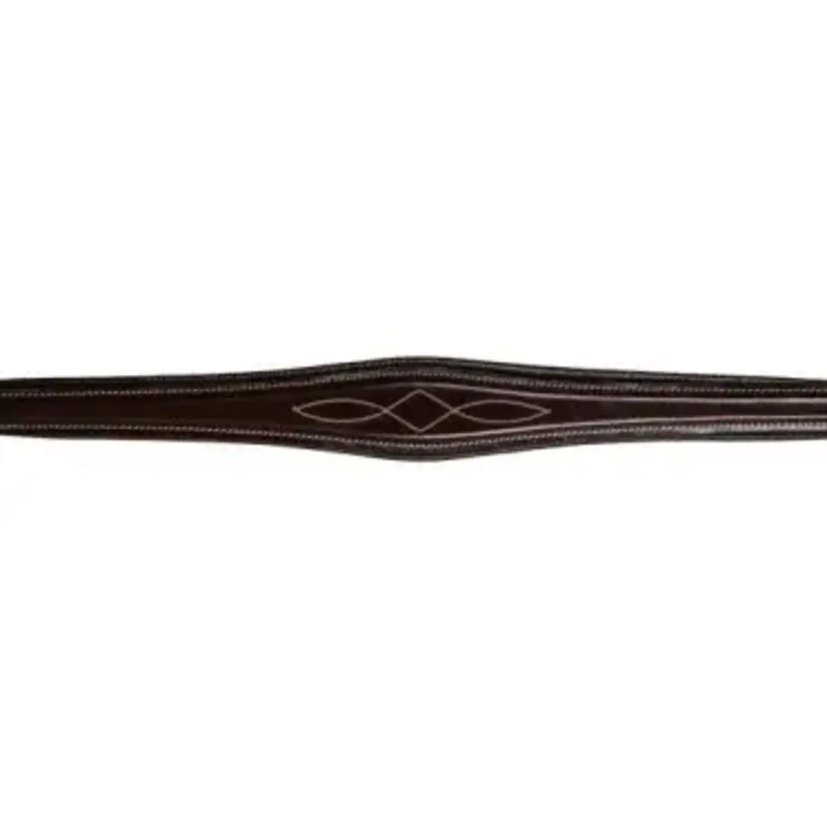 Dy'on DY02B Dy'on D-Collection Anatomic Fancy Browband with Cream Stitching **Browband only** Brass Emblem