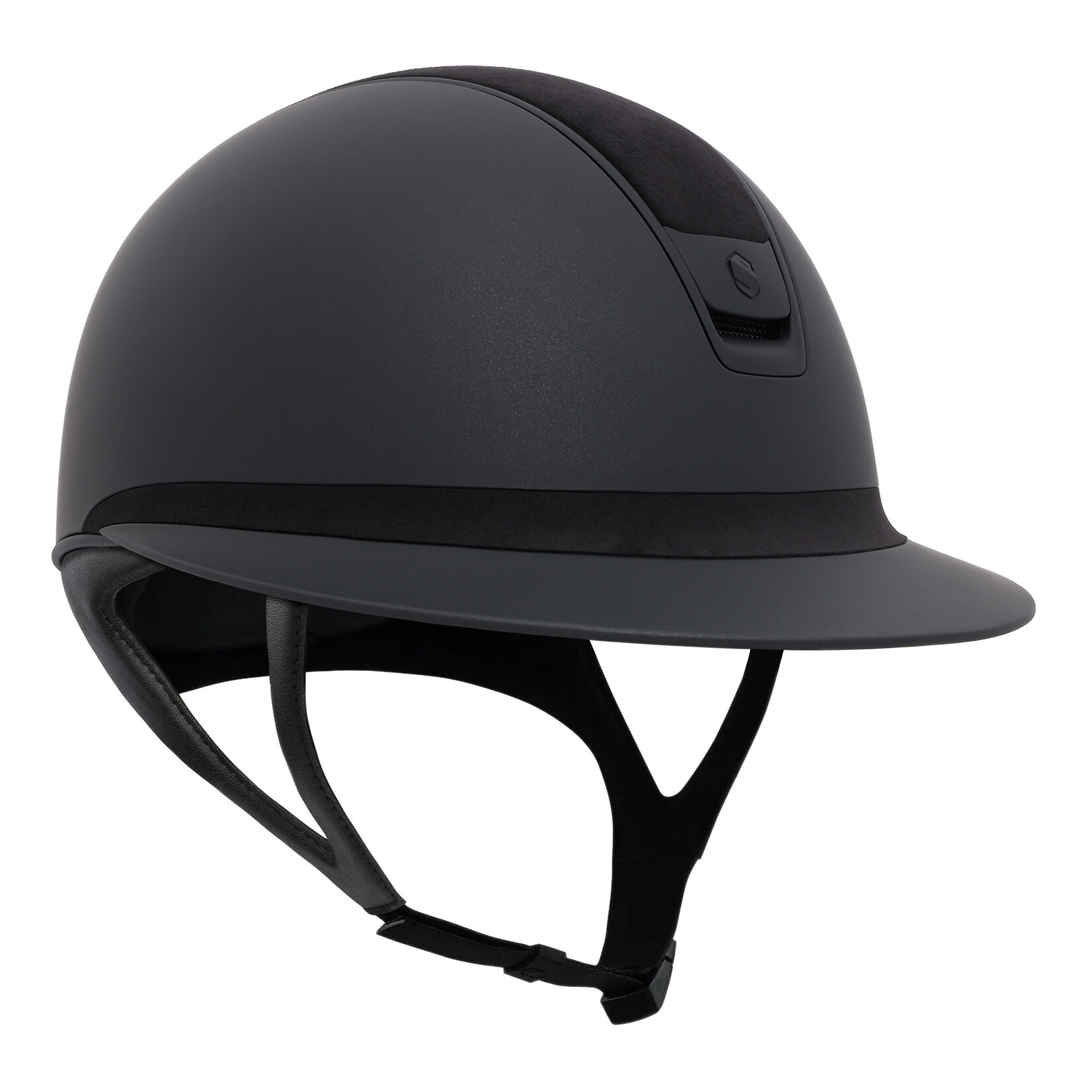Samshield 2.0 #5 Fast Custom Samshield Miss Shield Shadowmatt Helmet w/ Alcantara Top & Band, Matt Black Trim & Blazon, Sold as a kit with coordinating liner (sold separately)
