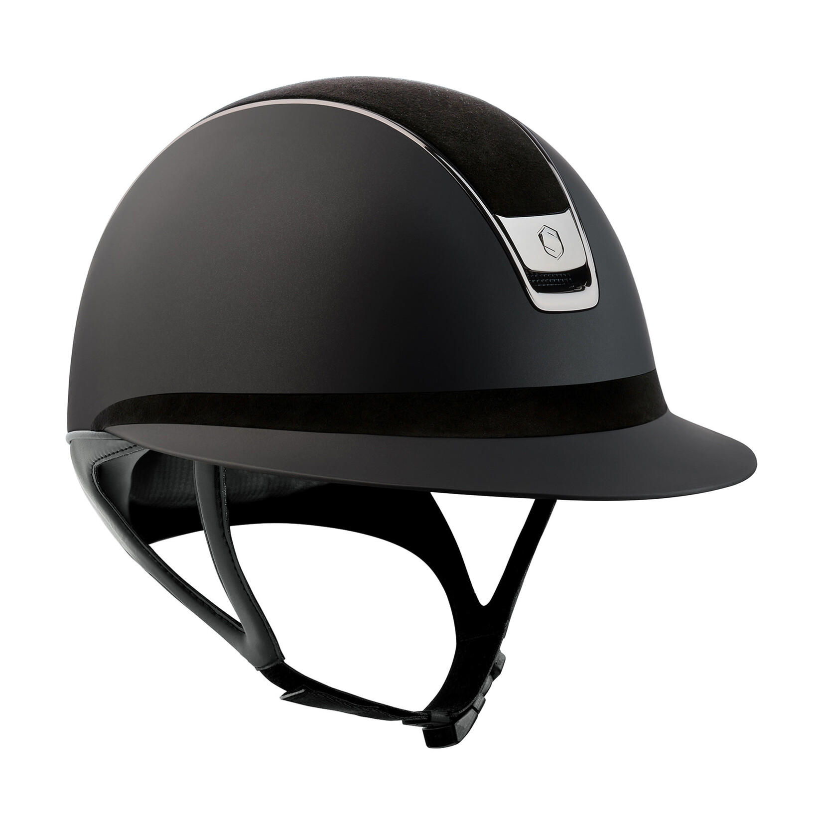 Samshield 2.0 #3 Fast Custom Samshield Miss Shield Shadowmatt Helmet w/ Alcantara Top & Band, Black Chrome Trim & Blazon, Sold as a kit with coordinating liner (sold separately)