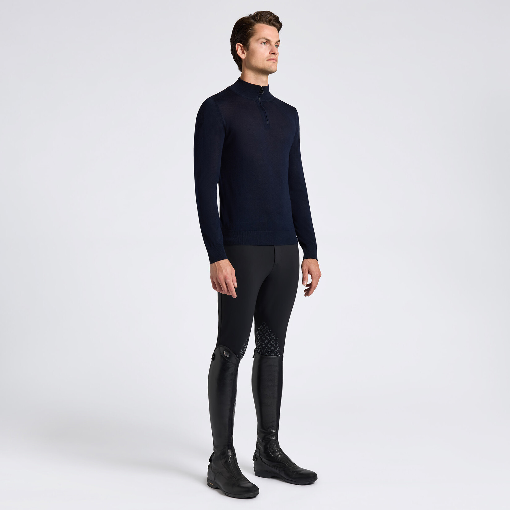 Cavalleria Toscana MAU145 Cavalleria Toscana Men’s Merinos Half Zip Turtleneck Sweater