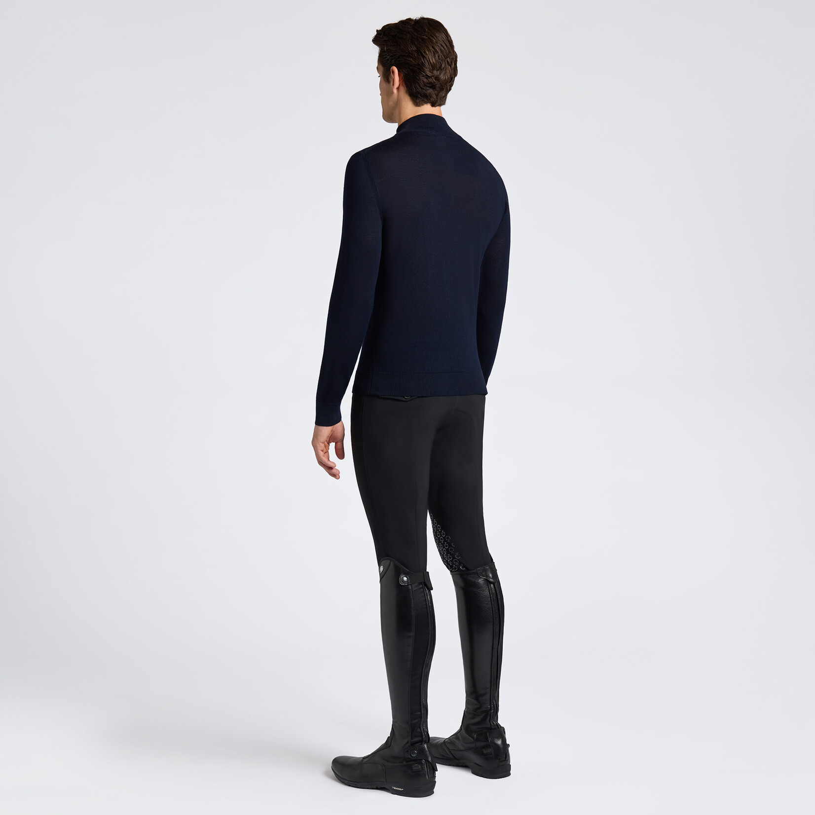 Cavalleria Toscana MAU145 Cavalleria Toscana Men’s Merinos Half Zip Turtleneck Sweater