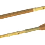 02200 Fleck Green Line Bamboo Jumping Bat, Leather Grip