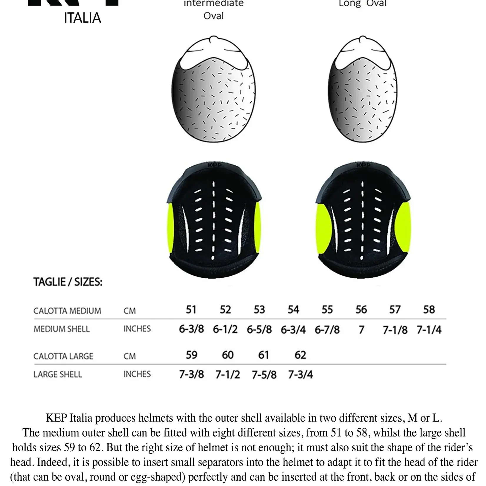KEP KEP Cromo 2.0 Black Inner Pad Liner, Sold as a kit with helmet- choose the coordinating liner for your shell size
