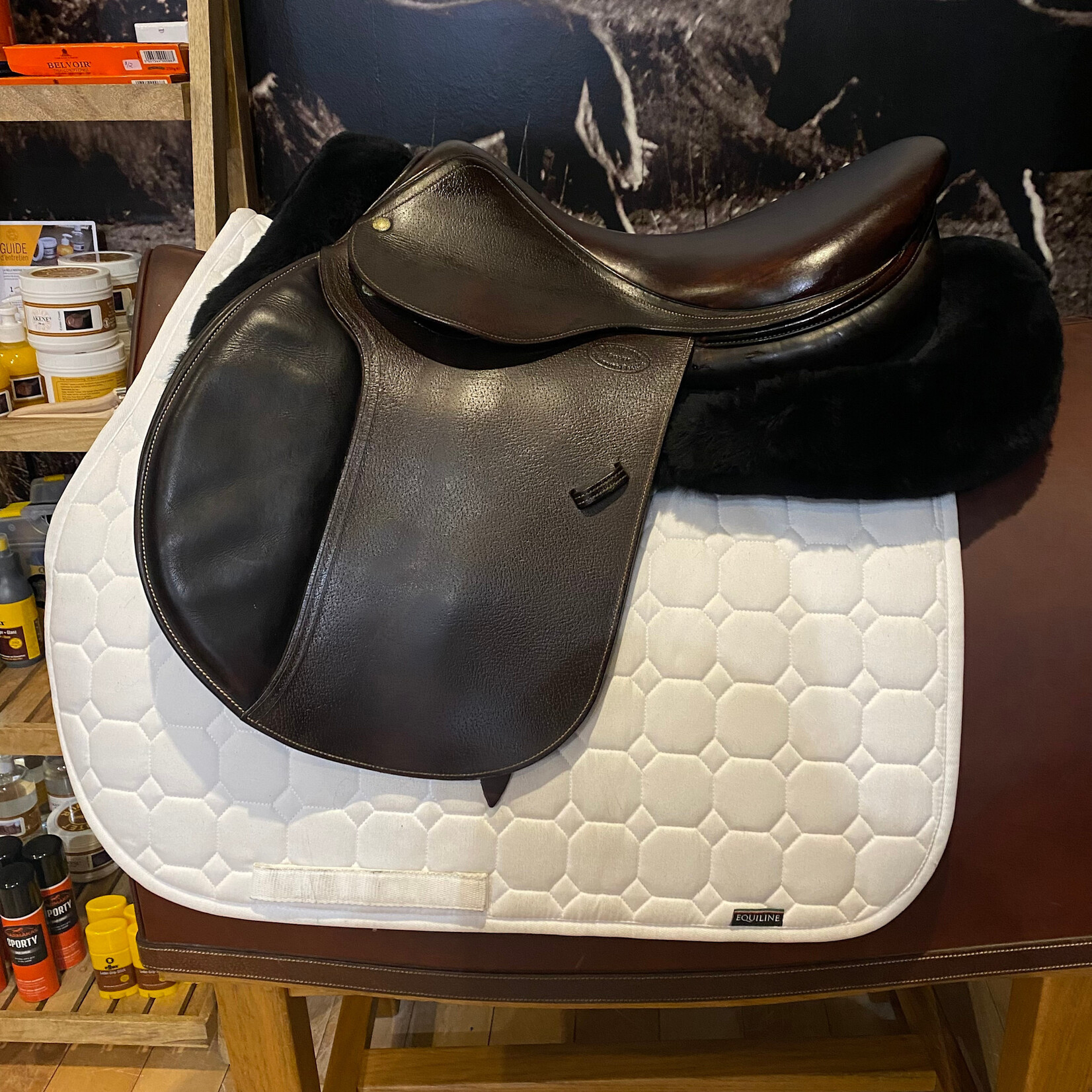 Devoucoux #1667 00 Consigned Devoucoux Biarritz, 17.5” w/ 3 Flap, Normale Tree, PX5, PX310 Panels (lifts back),  includes Devoucoux cover