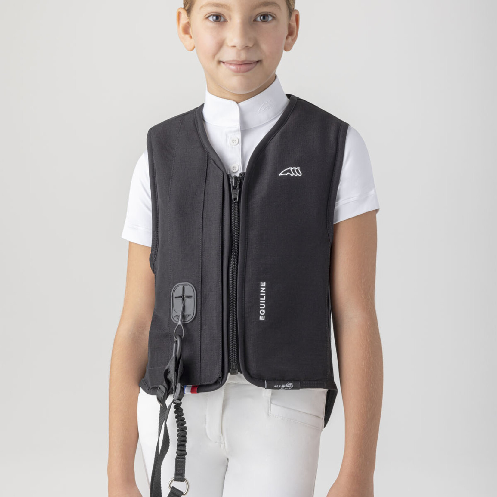Equiline Q10106 Equiline Allshot Kid - Junior Airbag Hybrid Vest (Air Bag + Level 1 D30 Back Protector), includes 1 cartridge