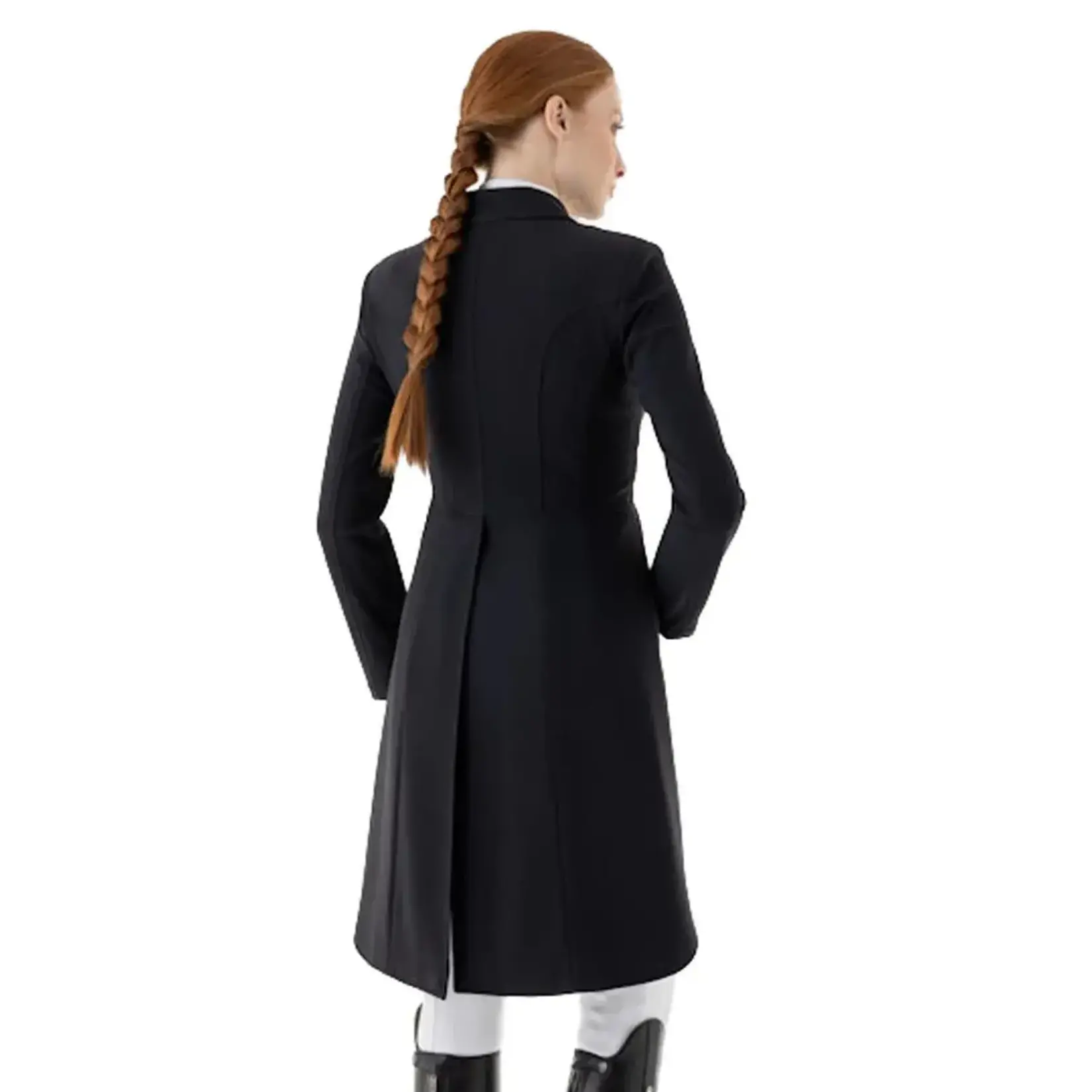 Equiline Equiline Gilverg Hunter Shadbelly, Black with Matte Black buttons and points, and a quiet black glitter piping on collar, has holes for your number to tie through