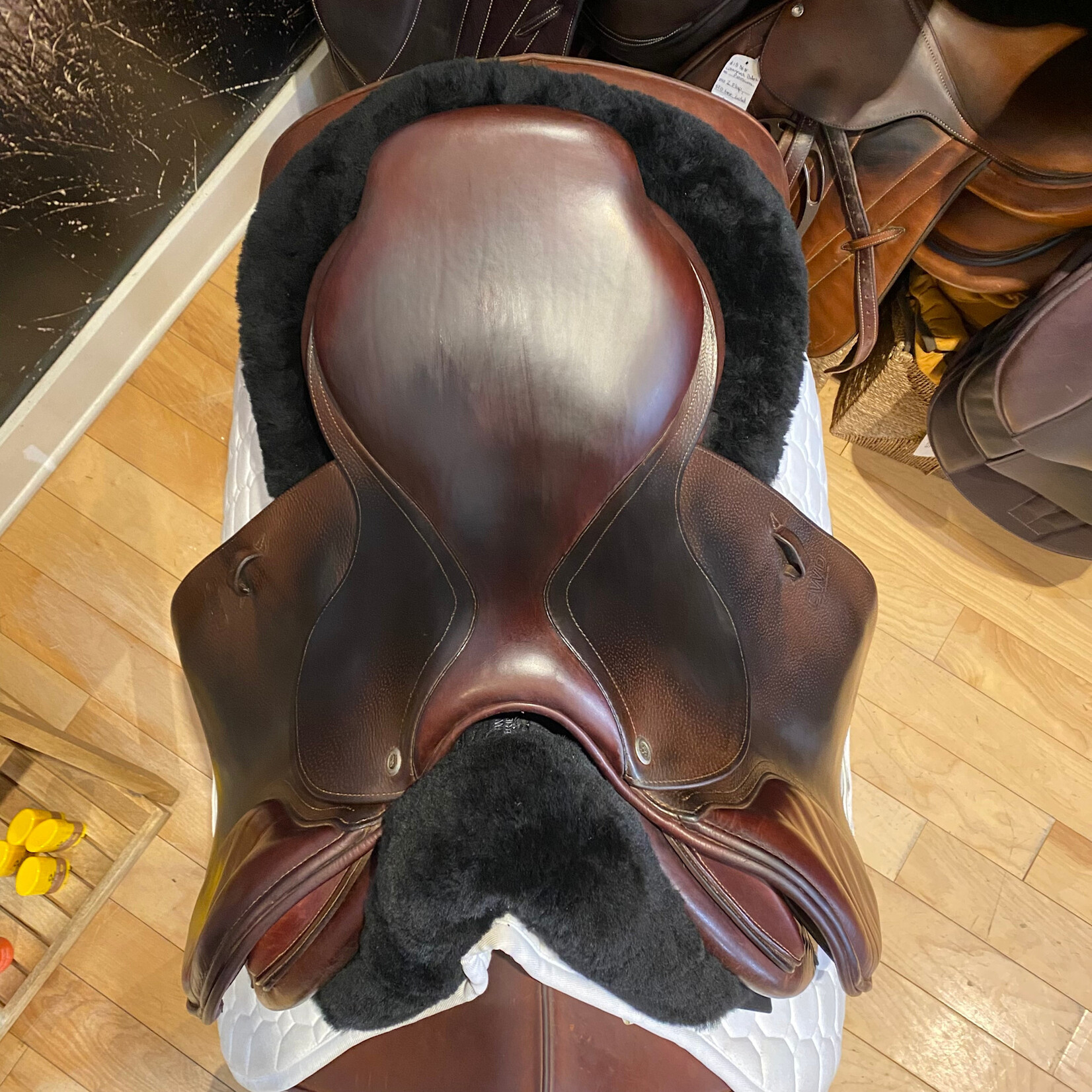 CWD #17 53802 Consigned CWD SE02 Saddle 17" Grained TR Seat (Flat) 2C Flap, PA (less fill) ST,  includes CWD cover