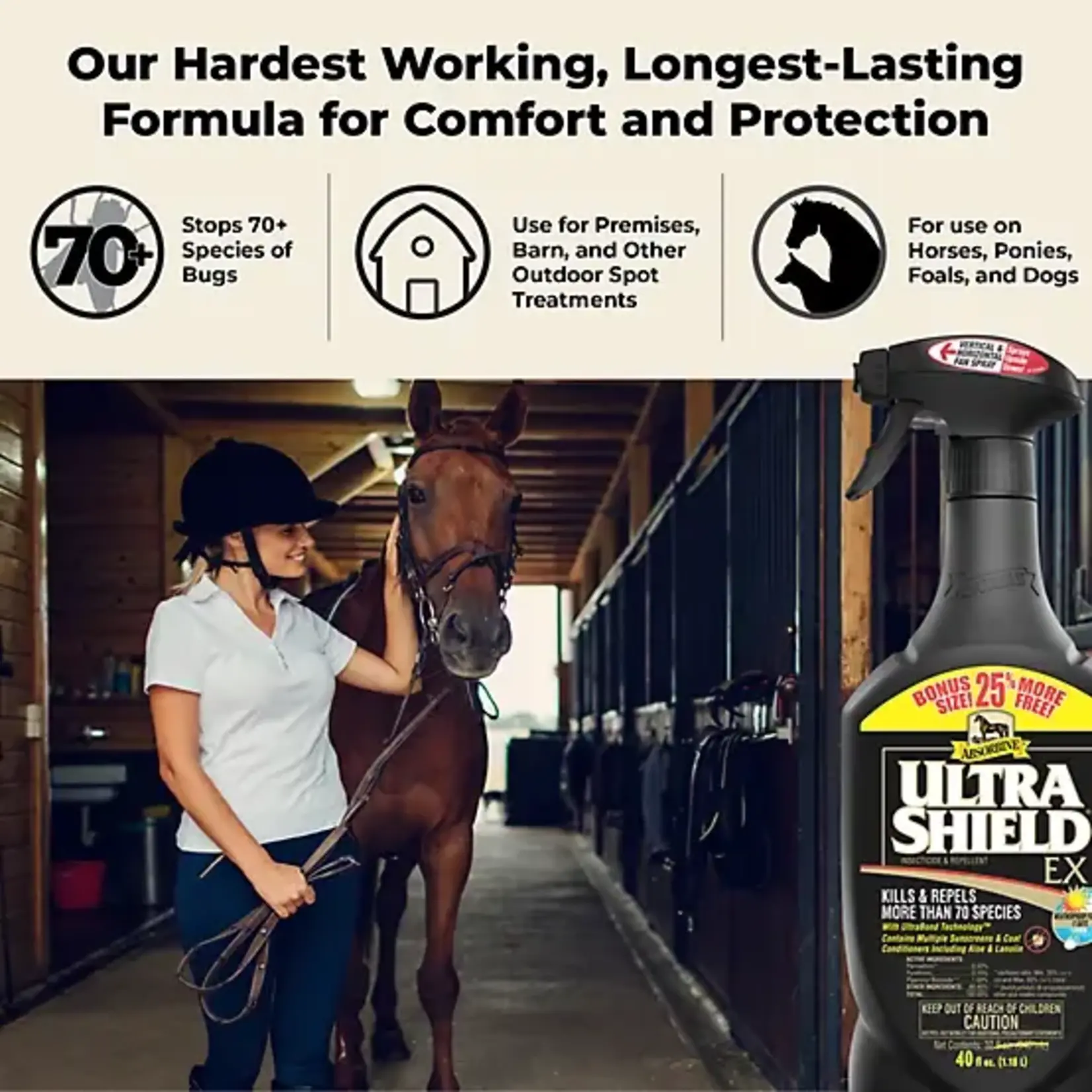 Absorbine Ultra Shield Ex Fly Spray- Quart 32 Oz. Spray