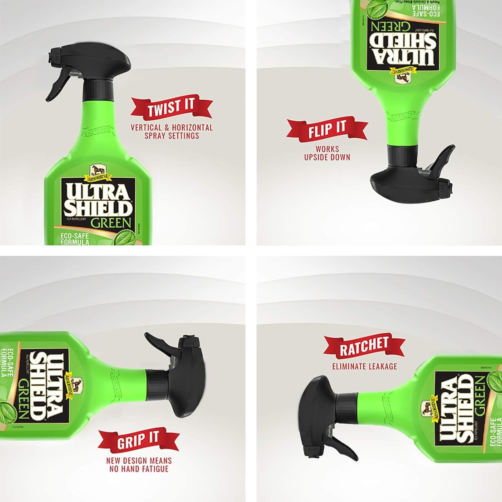 Absorbine Ultra Shield Green Fly Spray- Quart 32 Oz. Spray, Natural, made with 7 Essential Oils, Eco-friendly