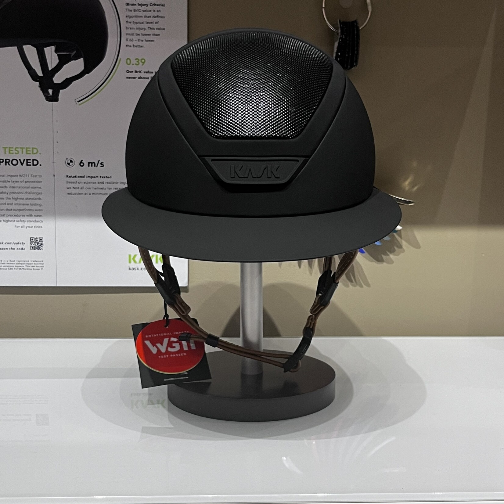 KASK Equestrian Custom Kask WG11 Star Lady Hunter Helmet w/ Light Brown Leather Chin Strap-Sold as a kit with coordinating liner (sold separately)