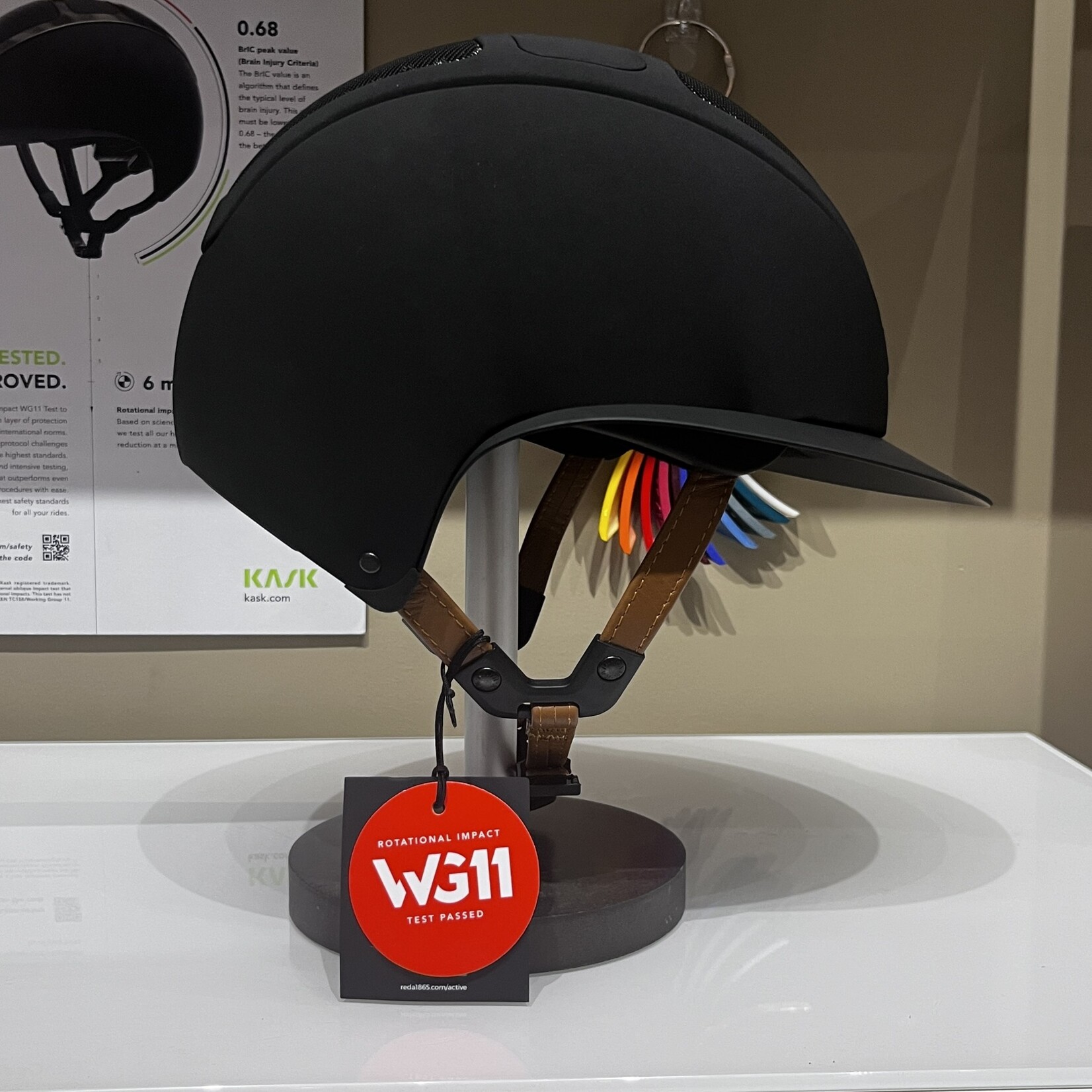 KASK Equestrian Custom Kask WG11 Star Lady Hunter Helmet w/ Light Brown Leather Chin Strap-Sold as a kit with coordinating liner (sold separately)