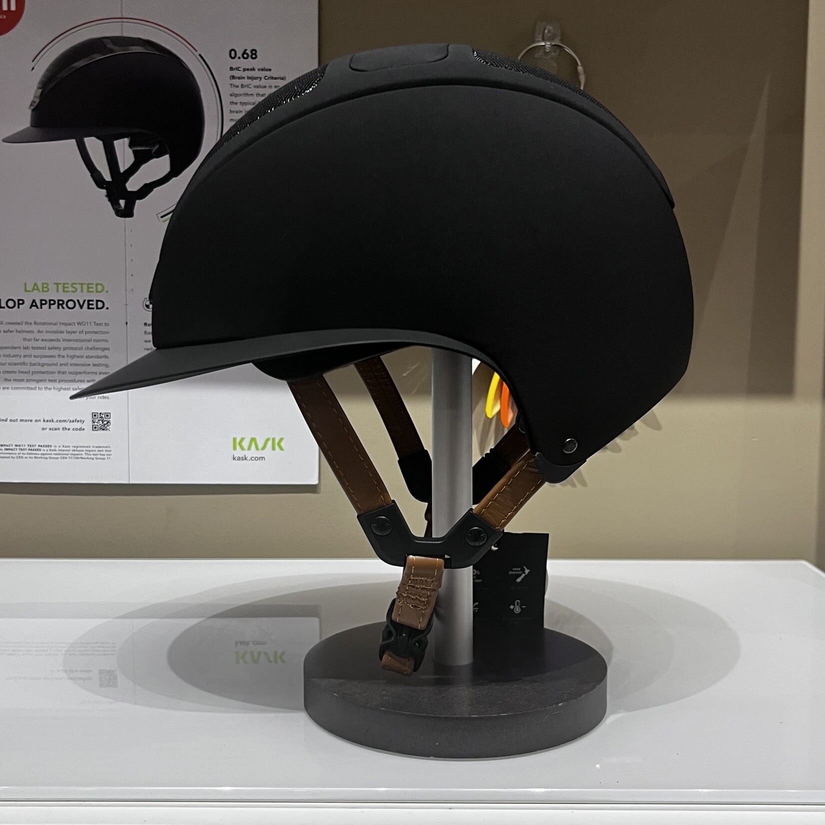 KASK Equestrian Custom Kask WG11 Star Lady Hunter Helmet w/ Light Brown Leather Chin Strap-Sold as a kit with coordinating liner (sold separately)