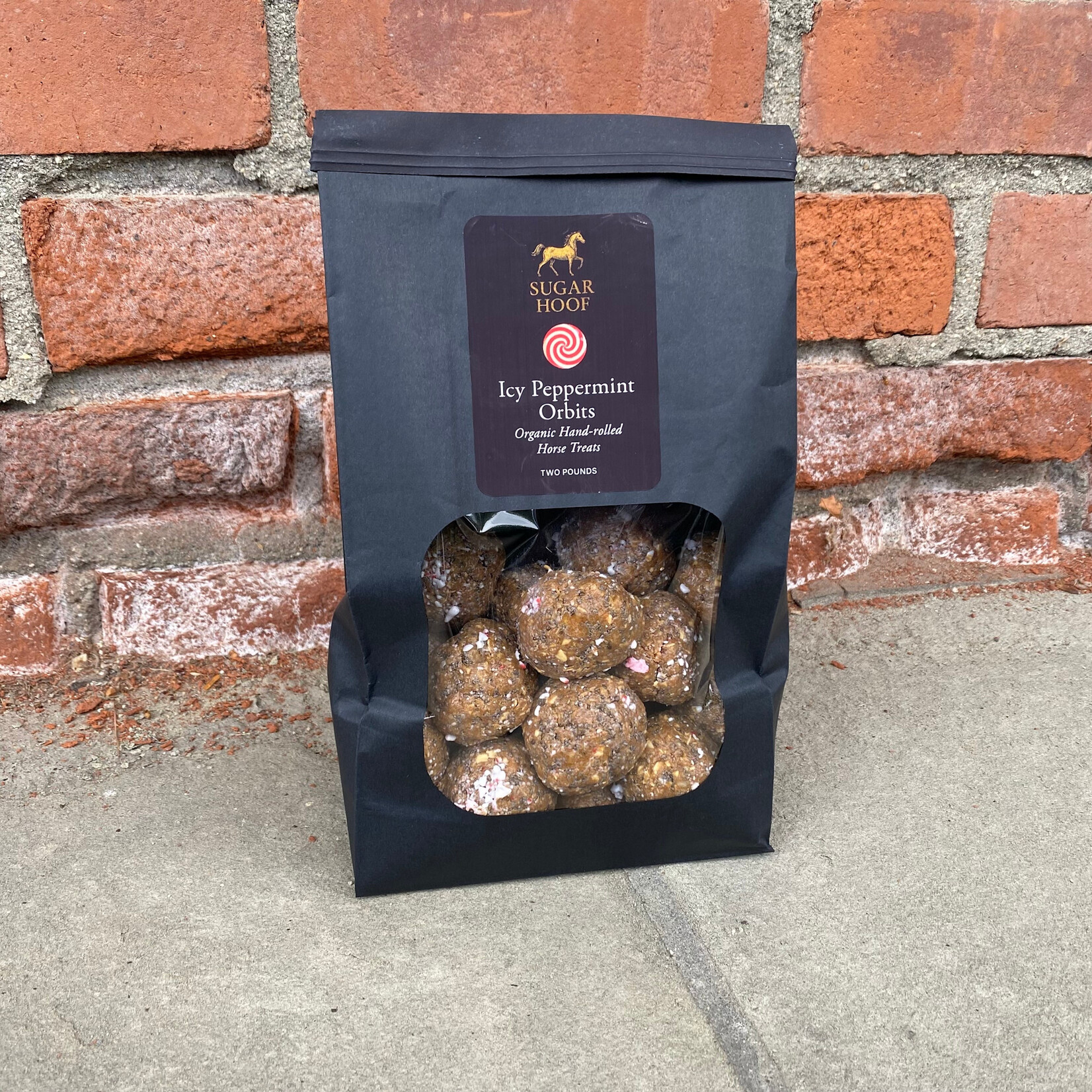 SUGAR HOOF Sugar Hoof Handmade Whole Ingredient Horse Treats, 2lb Icy Peppermint Orbits (Peppermint Dusted)