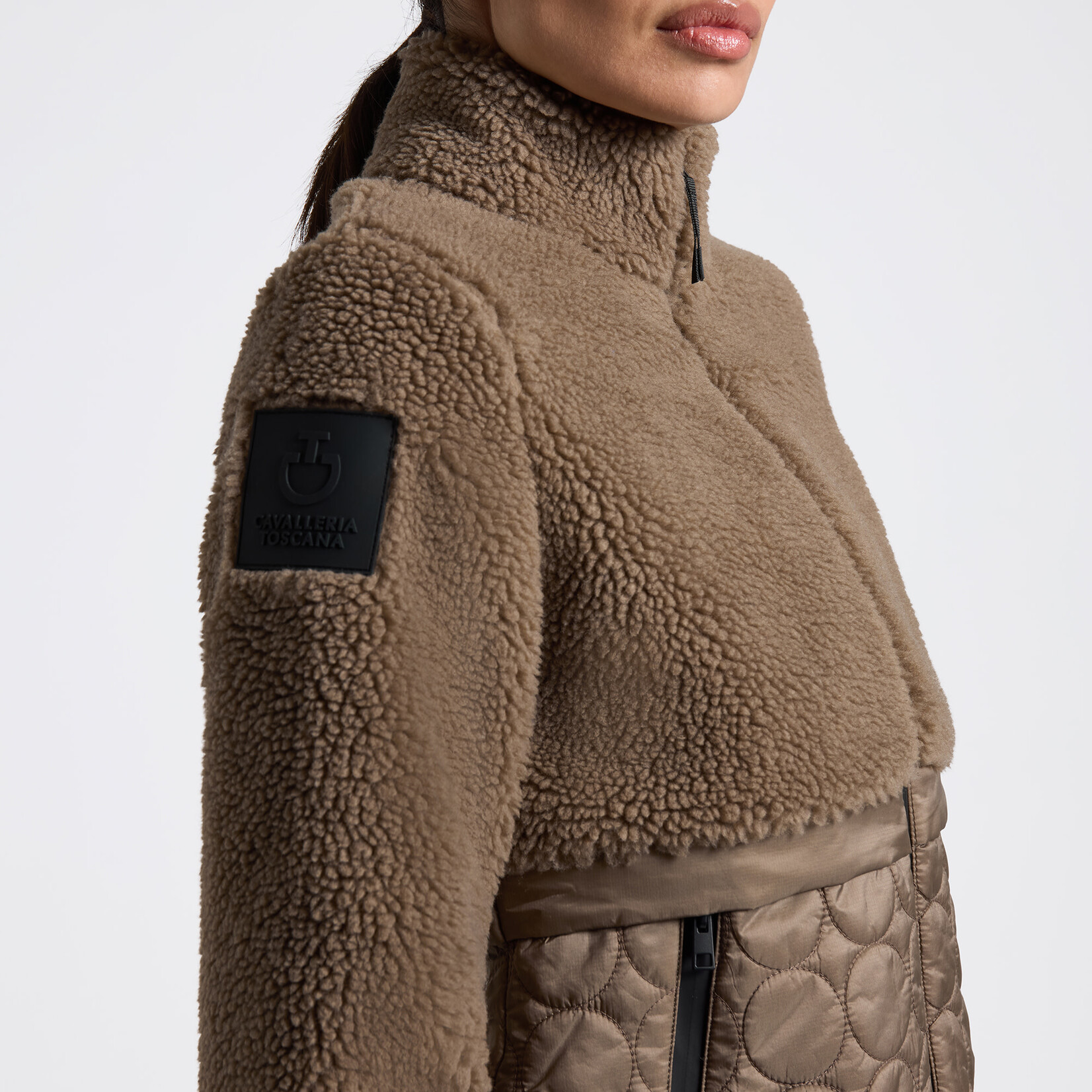 Cavalleria Toscana MAD152 Cavalleria Toscana Teddy Bear Fleece & Nylon Zip Up
