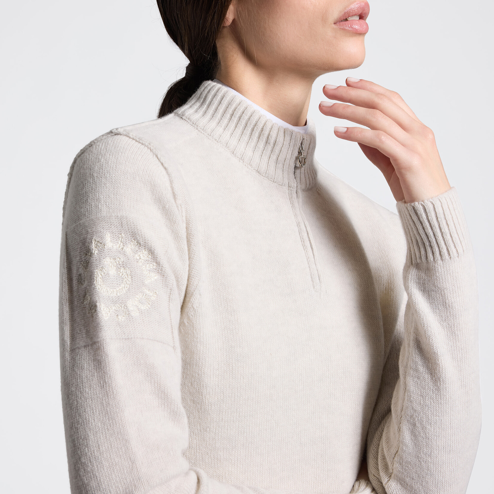 Cavalleria Toscana MAD153 Cavalleria Toscana Pure Wool Half Zip Turtleneck Sweater