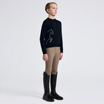 Cavalleria Toscana MAO004 Cavalleria Toscana Junior Sweater w/ Jacquard Horse Cashmere Blend