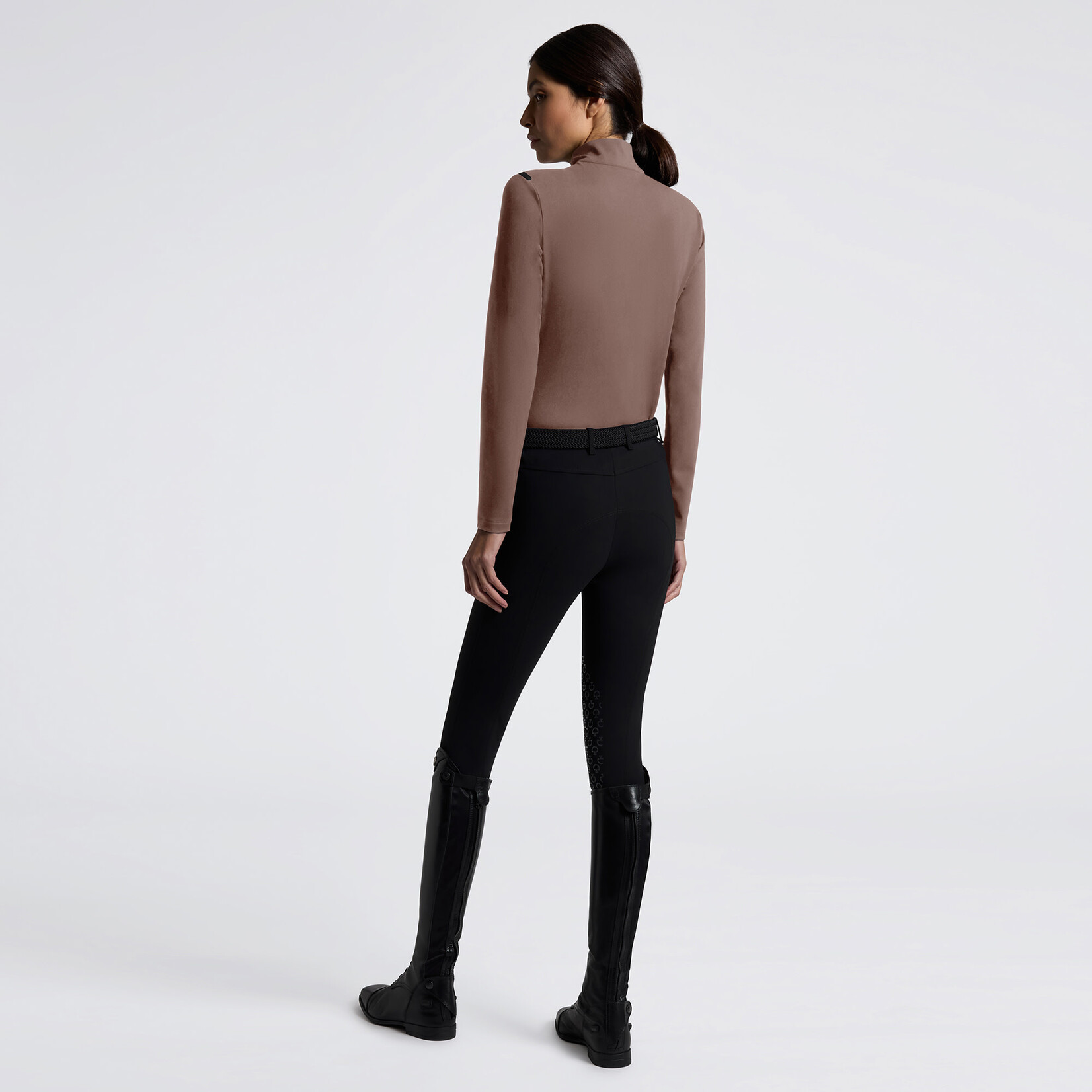 Cavalleria Toscana POD395 Cavalleria Toscana Women's Jersey Fleece Half Zip L/S Turtleneck