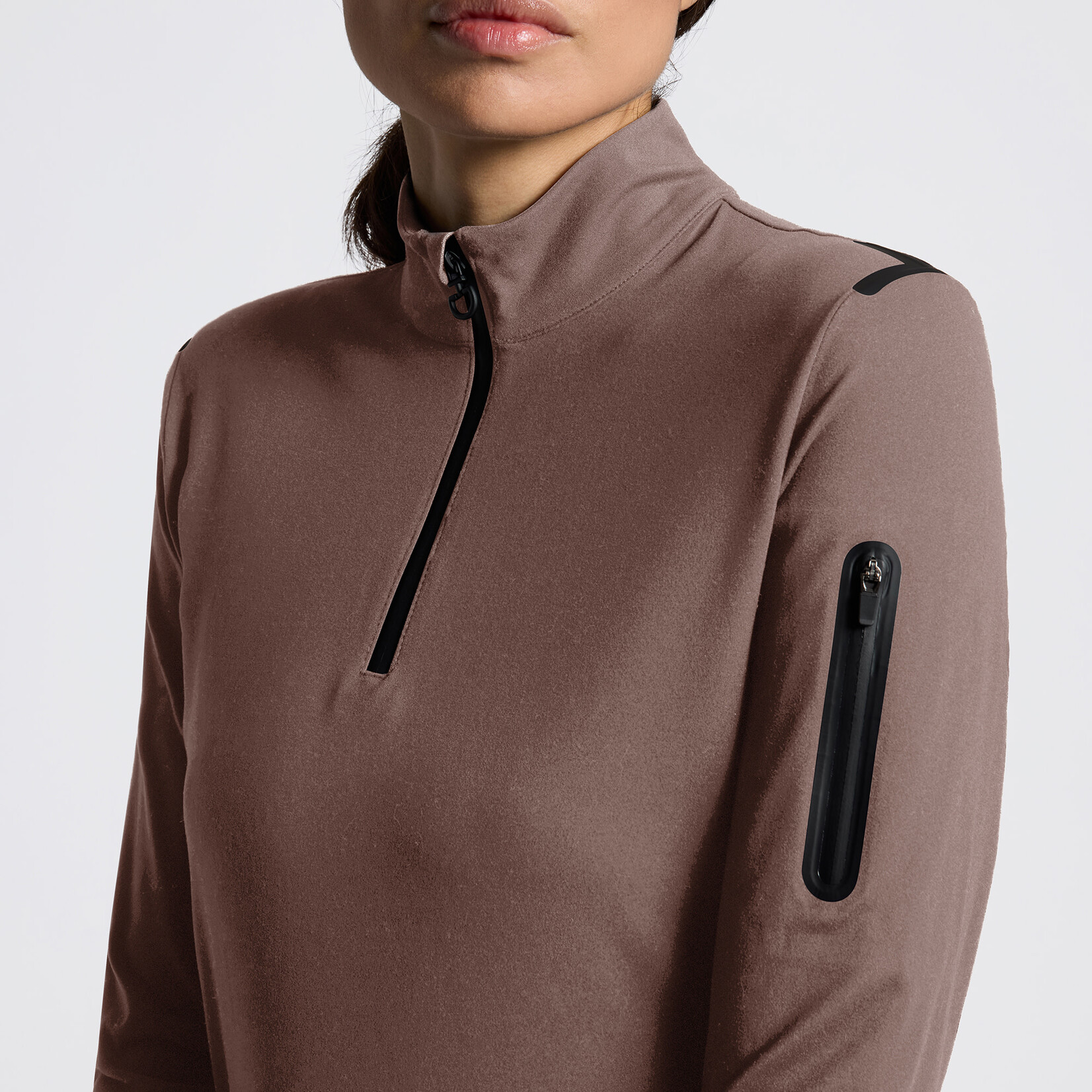 Cavalleria Toscana POD395 Cavalleria Toscana Women's Jersey Fleece Half Zip L/S Turtleneck