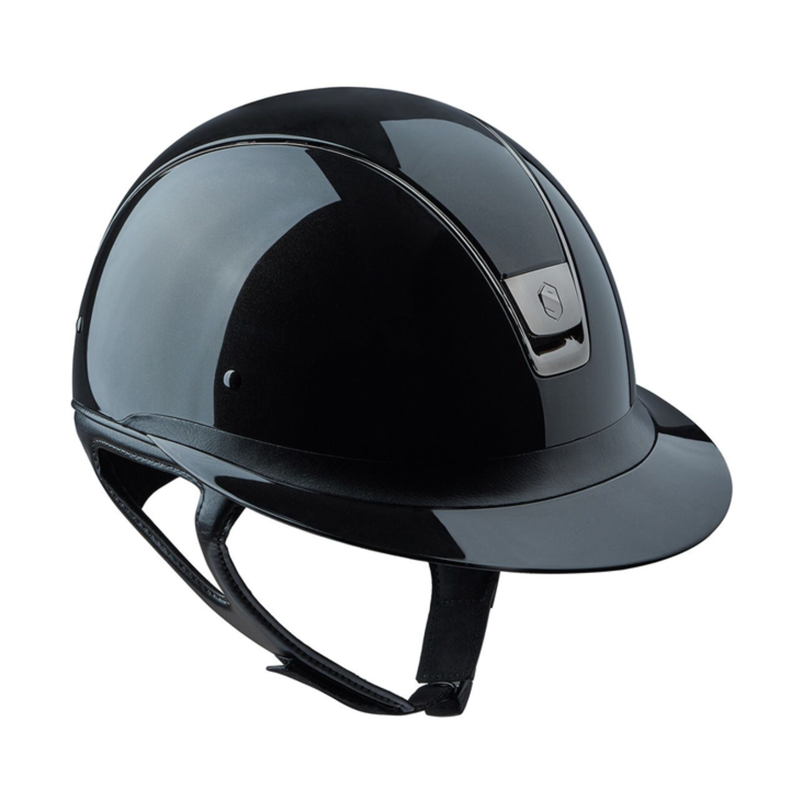 Samshield 1.0 Samshield Miss Shield Shadow Glossy Helmet w/ Black Chrome Trim & Blazon, Sold as a kit with coordinating liner (sold separately).