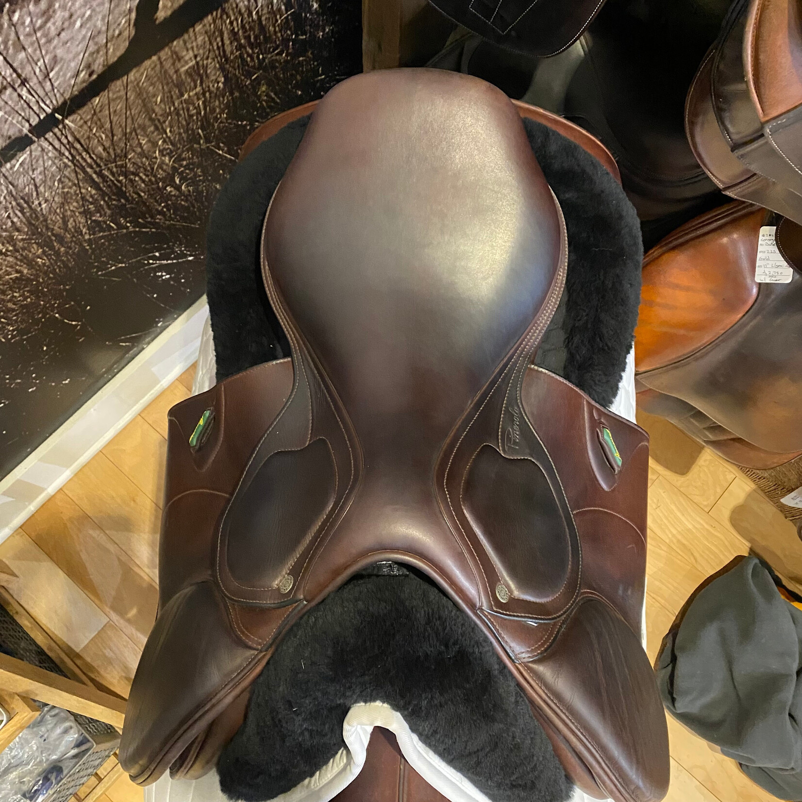 Amerigo #18L071970922 Consigned Amerigo DJ Largo Jump Saddle, 2022, 18" L (Long) Flap Length, +1 Tree (Medium/Wide), Wool Flocked (4), LHI  includes Amerigo Cover cover