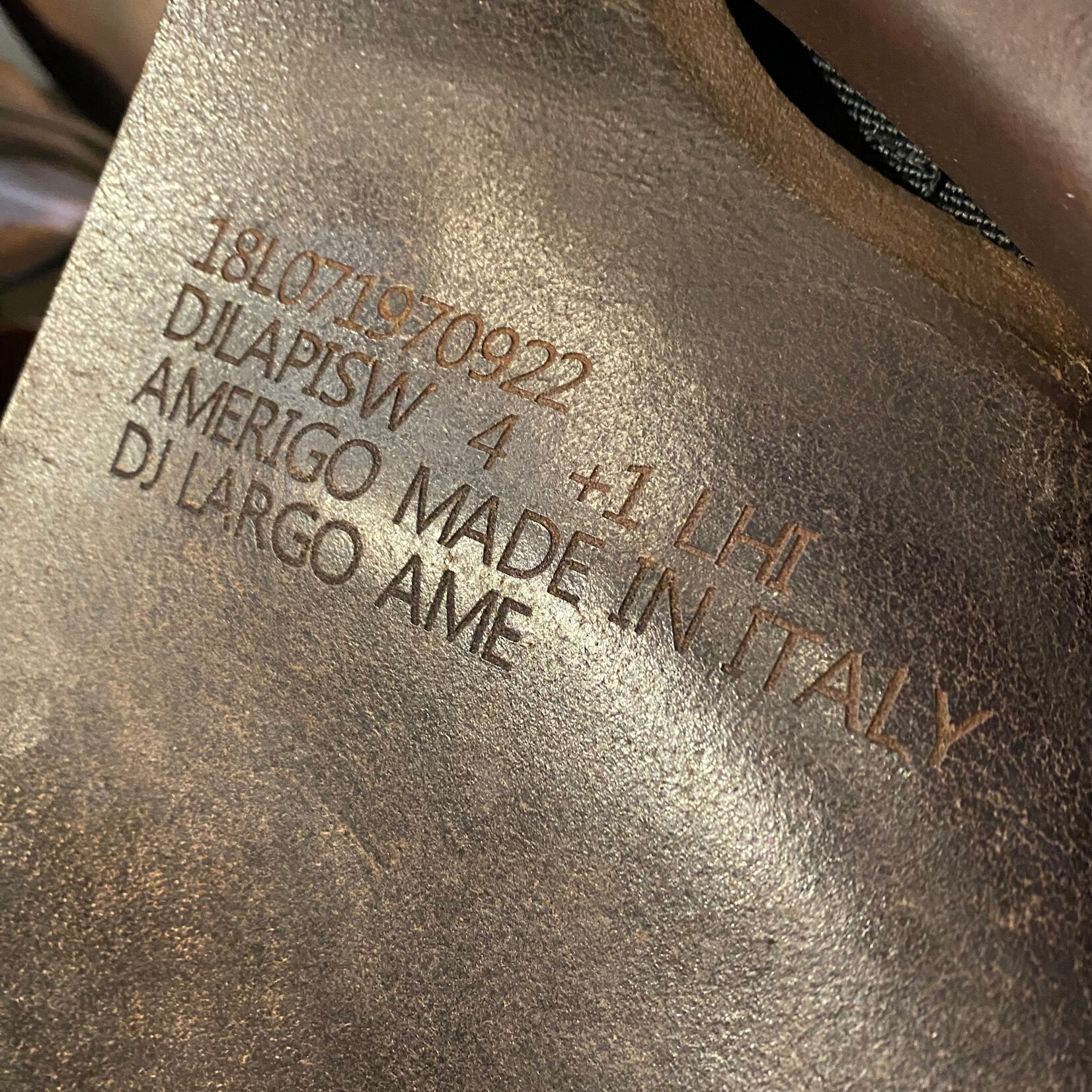 Amerigo #18L071970922 Consigned Amerigo DJ Largo Jump Saddle, 2022, 18" L (Long) Flap Length, +1 Tree (Medium/Wide), Wool Flocked (4), LHI  includes Amerigo Cover cover