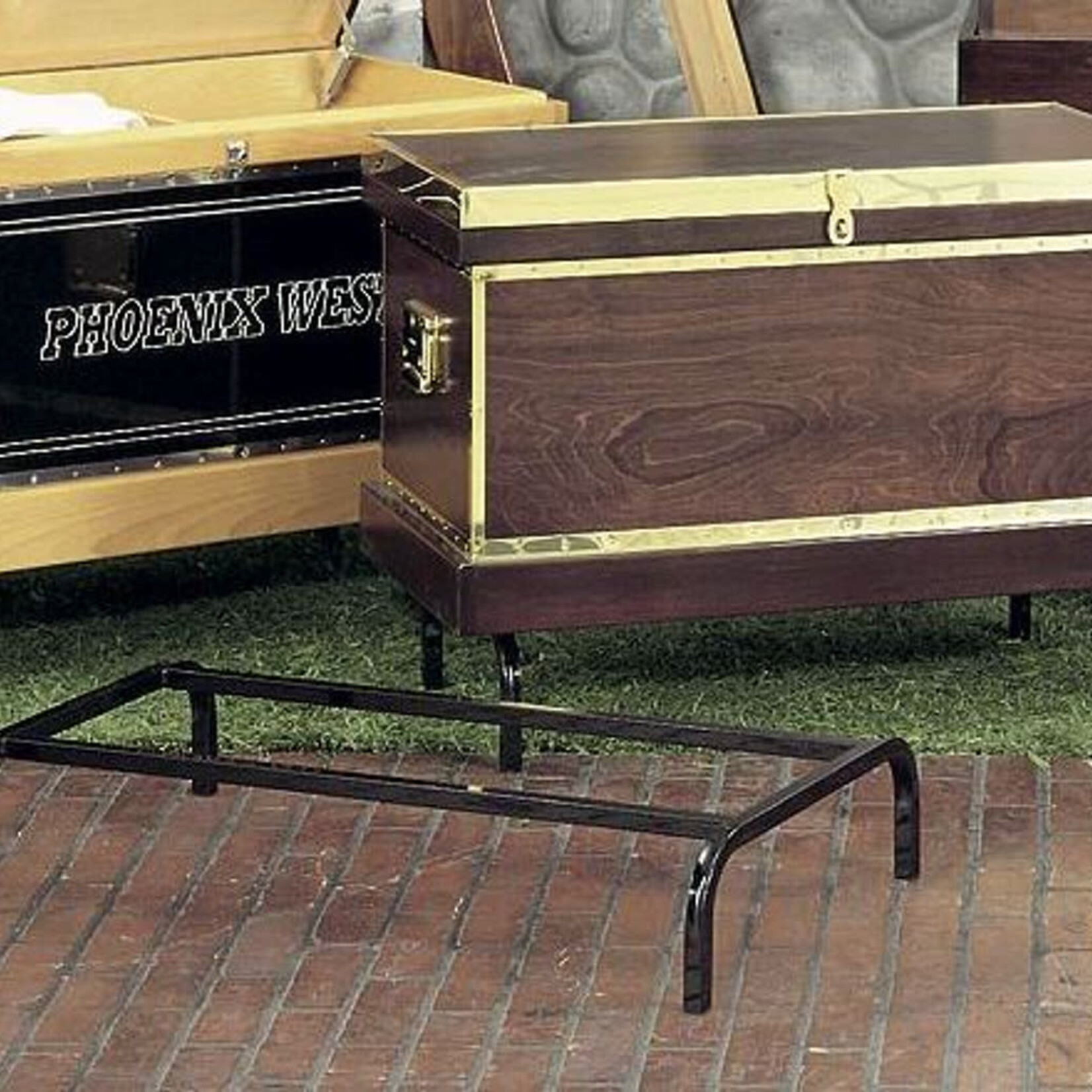 Phoenix West Phoenix West Tack Trunk Stands, Black Coated Metal, Large