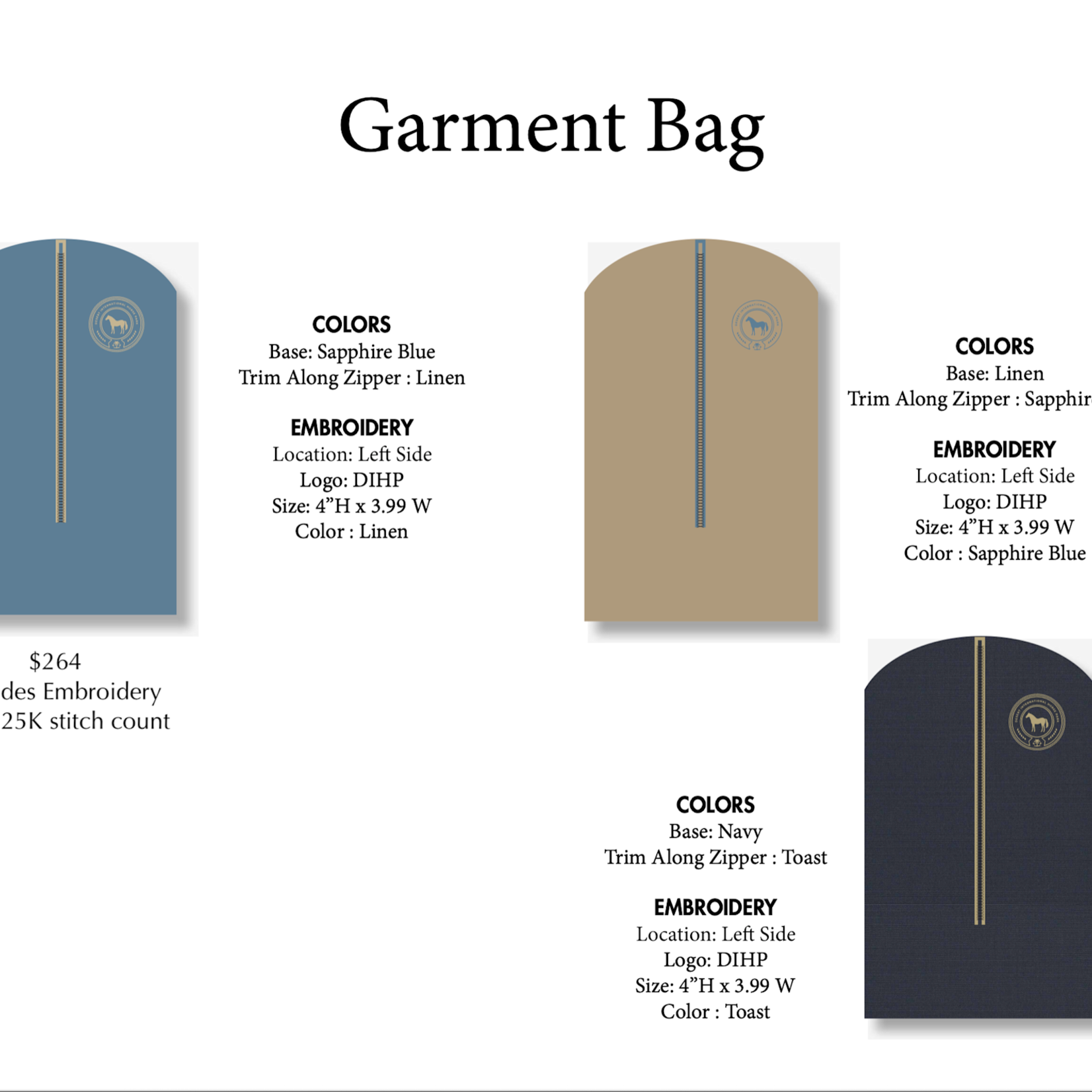 Equitex Equitex Weathermax Garment Bag, Embroidery Included (up to 25,000 stitch count) Choose Base color + Trim