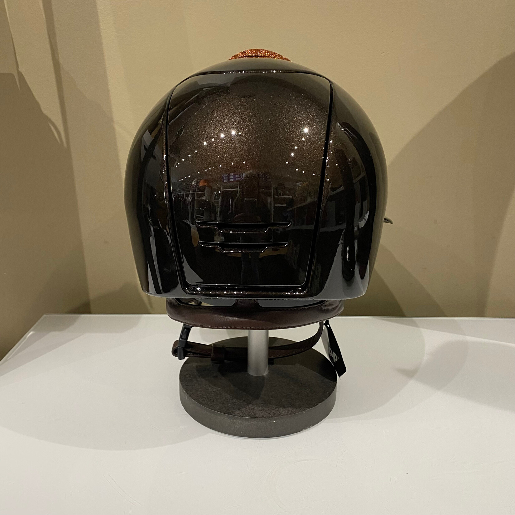 KEP KEP Custom Cromo 2.0  - Polish Brown Shell, Luminor Bronze Front, Frame w/ Swar Crystal Champagne, Polish Brown Grid, Subgrid & Button, Brown Leather Chinstrap, Polo Visor, Sold as a kit with coordinating liner (sold separately) 