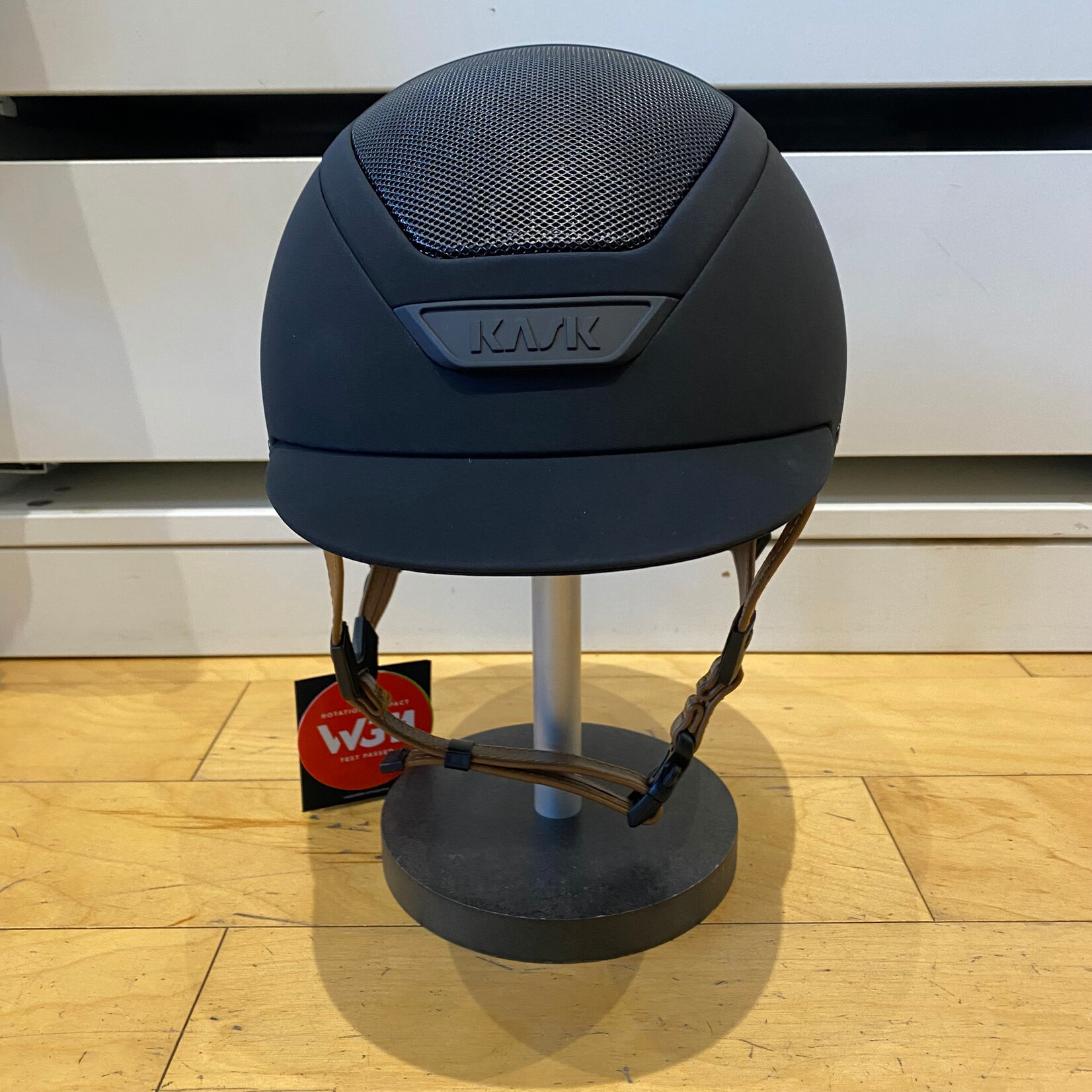 KASK Equestrian Custom Kask WG11 Dogma Hunter Helmet w/ Light Brown Leather Chin Strap-Sold as a kit with coordinating liner (sold separately)