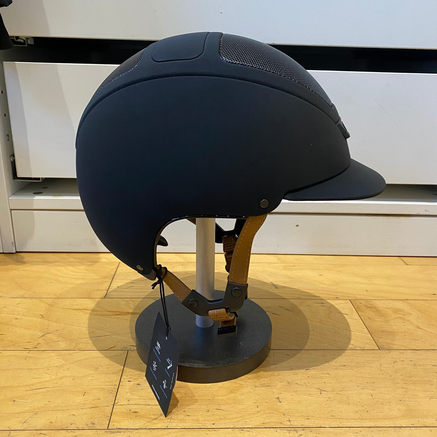 KASK Equestrian Custom Kask WG11 Dogma Hunter Helmet w/ Light Brown Leather Chin Strap-Sold as a kit with coordinating liner (sold separately)