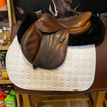 Butet #19 15744 Consigned Butet Jumping Saddle Integrated Premium, M (Medium Deep Seat), Gold 16" 1.5C (short) Flap, STD Tree w/ Cover